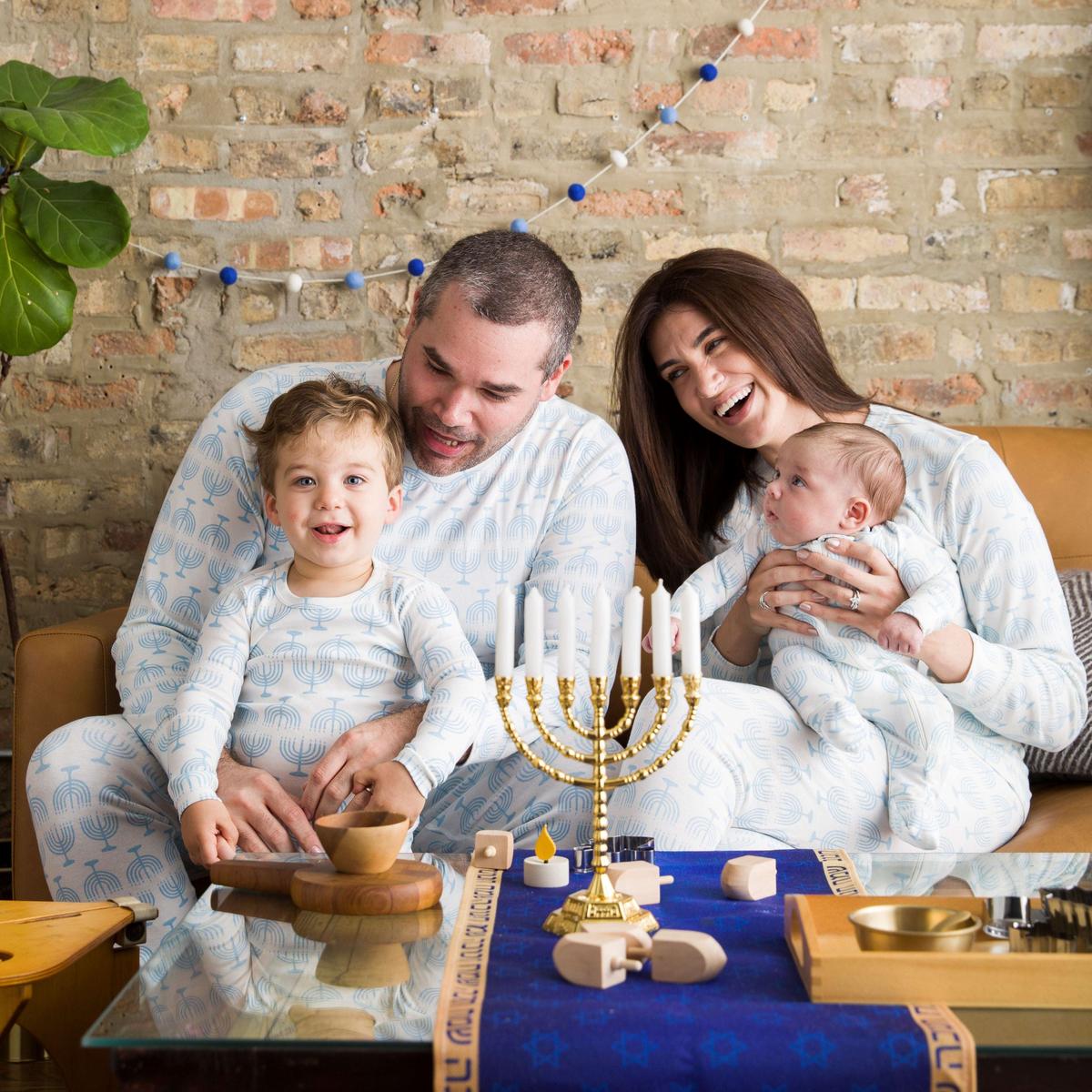 Matching Family One-Piece Baby Pajamas - Light the Menorah