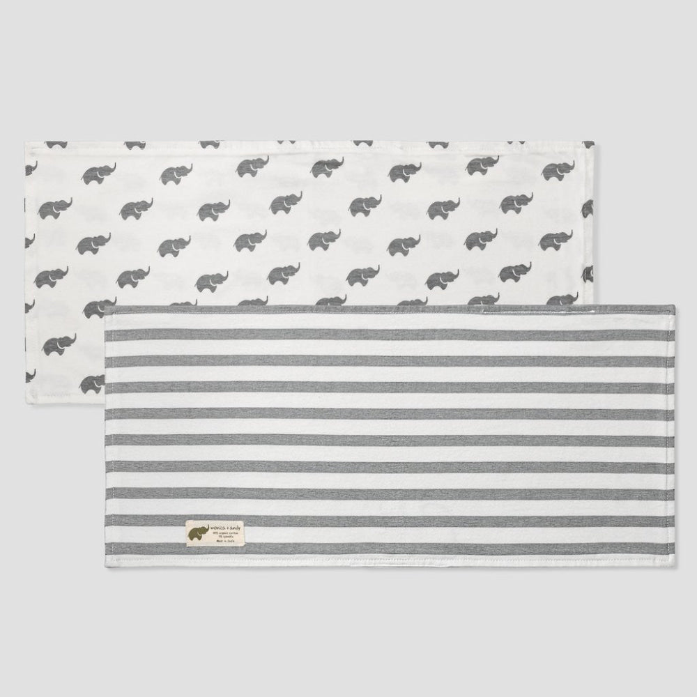 2 Pack Burp Bundle - Grey Elephant - FINAL SALE