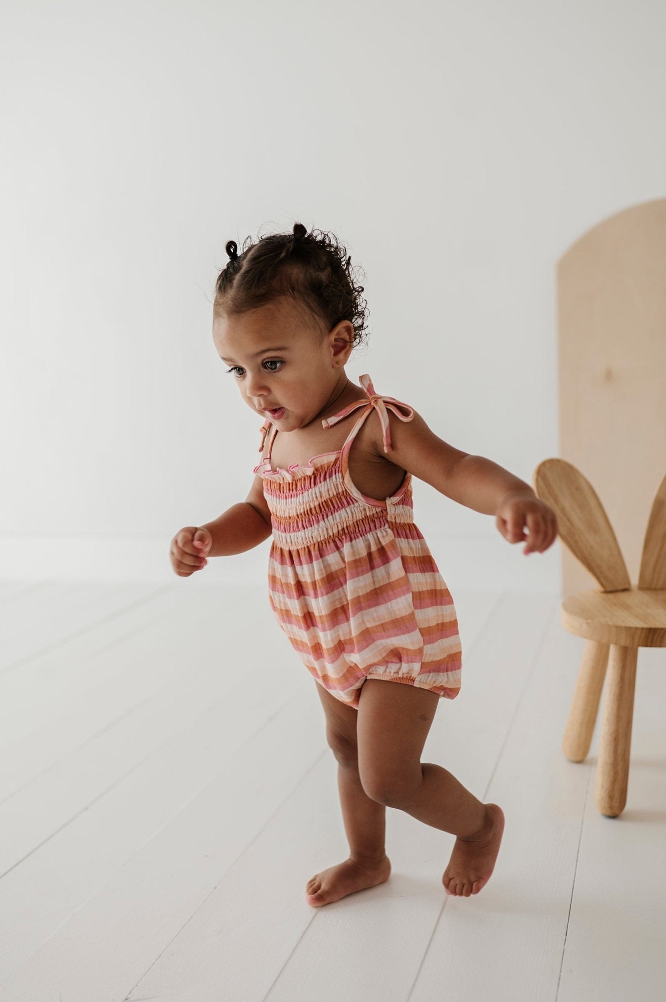 Baby Girl Tie-Smocked Bodysuit