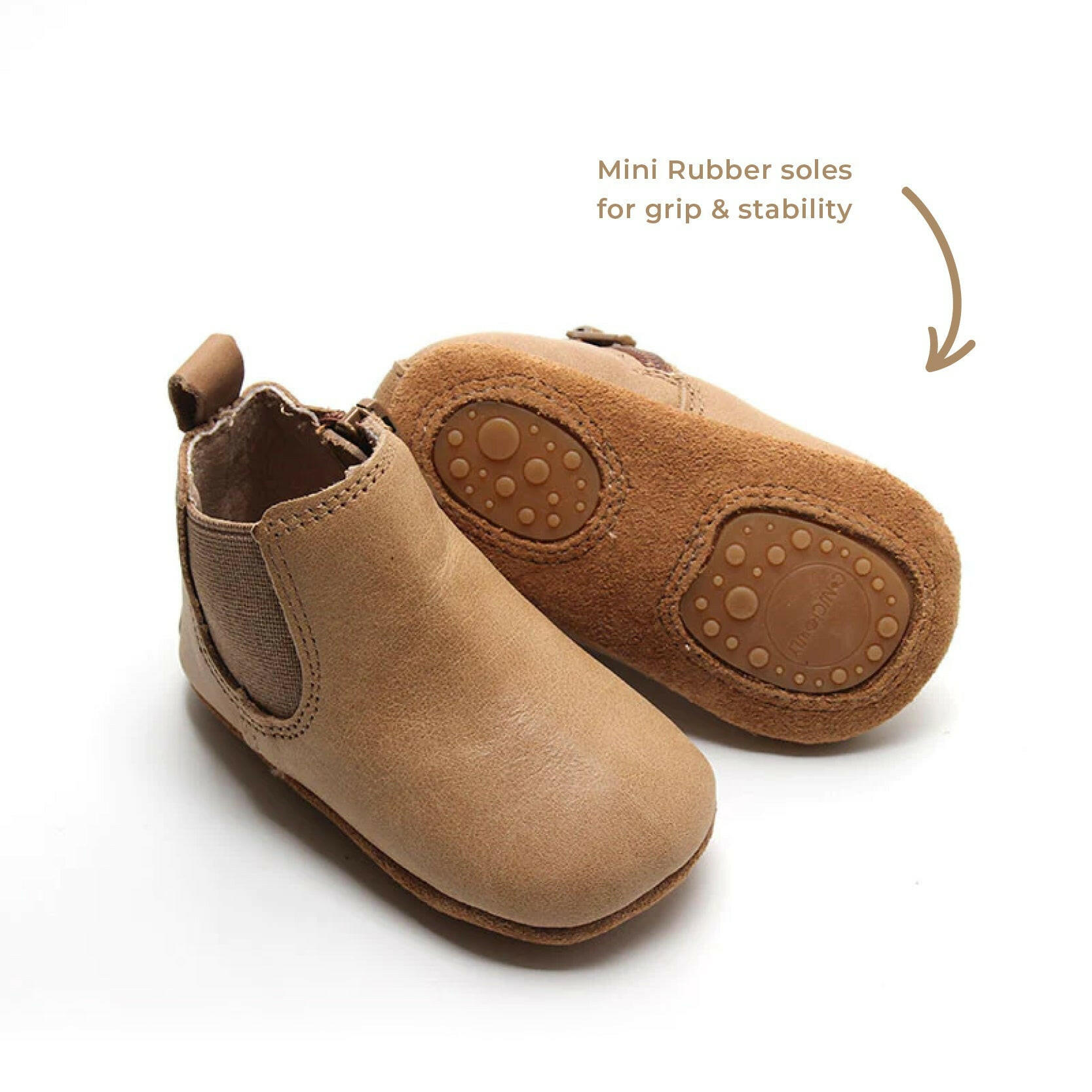 Waxed Leather Chelsea Boot | Color 'Sedona Brown' | Soft Sole  Consciously Baby