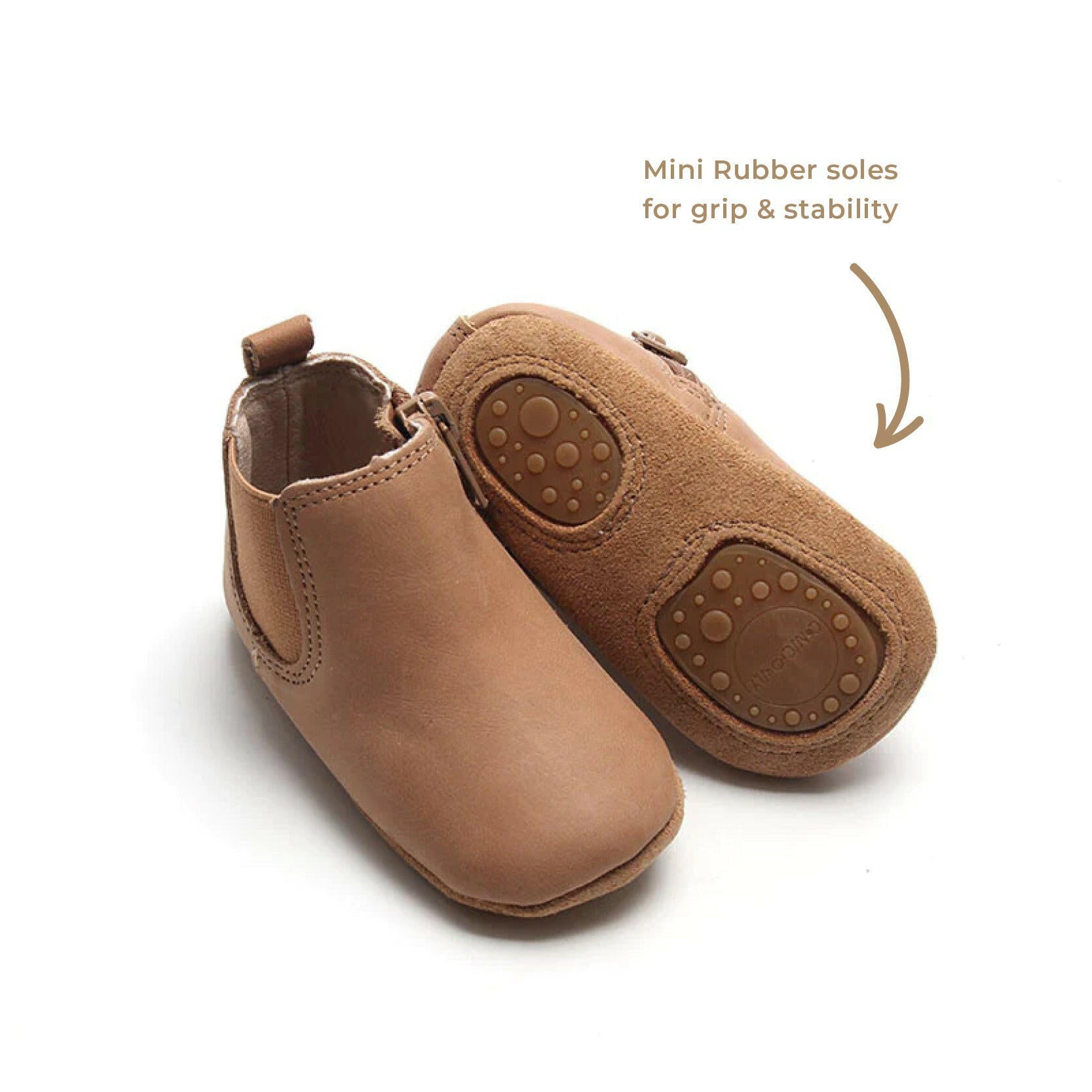 Leather Chelsea Boot | Color 'Sand' | Soft Sole Consciously Baby