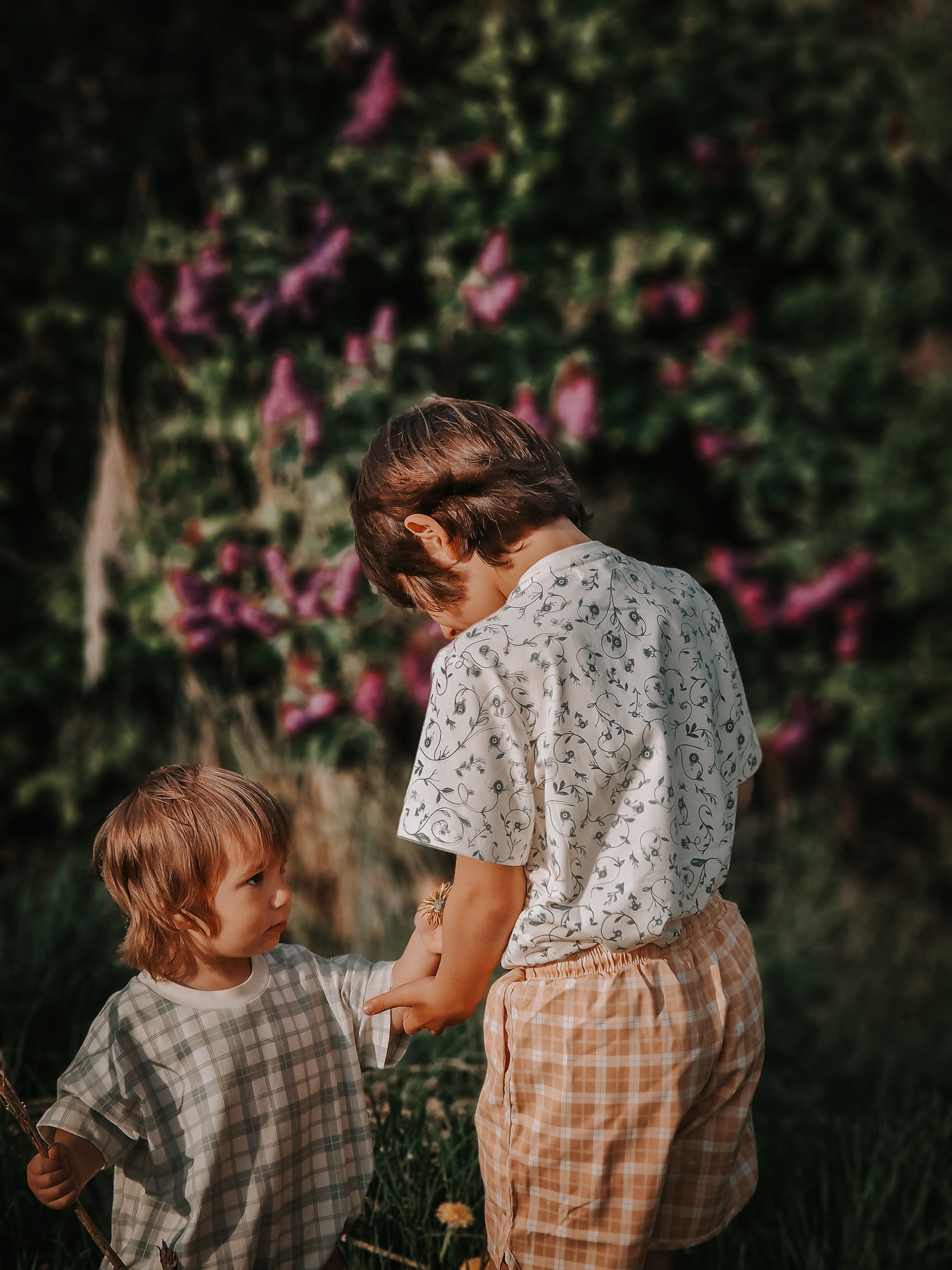 Bubble Romper | Organic Cotton Jersey - Fern Plaid