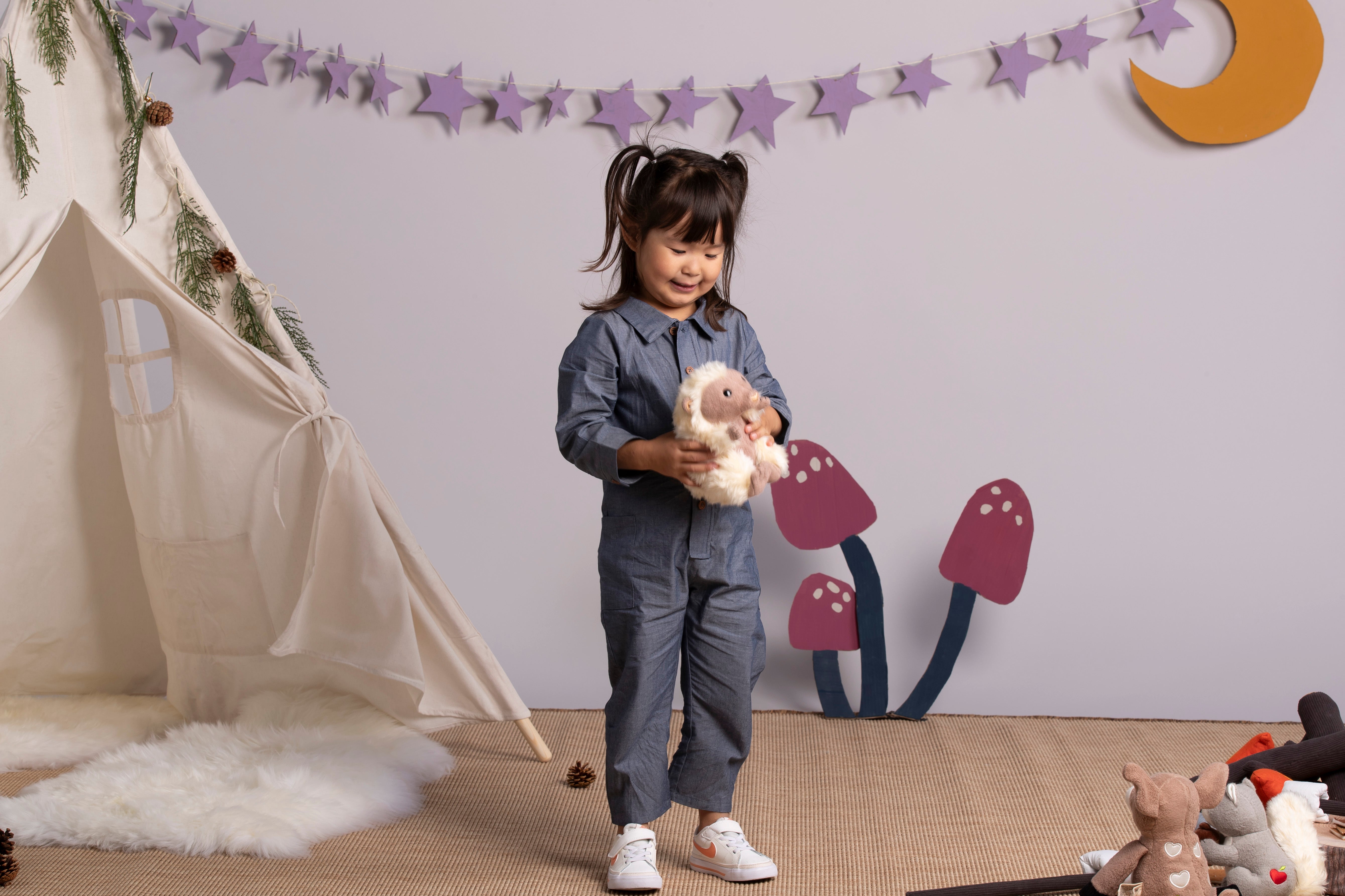 Chambray Long-sleeve Jumpsuit