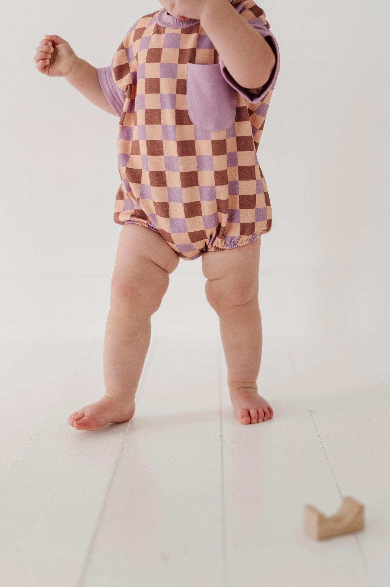 Baby Girl Short Sleeve Colorblock Romper