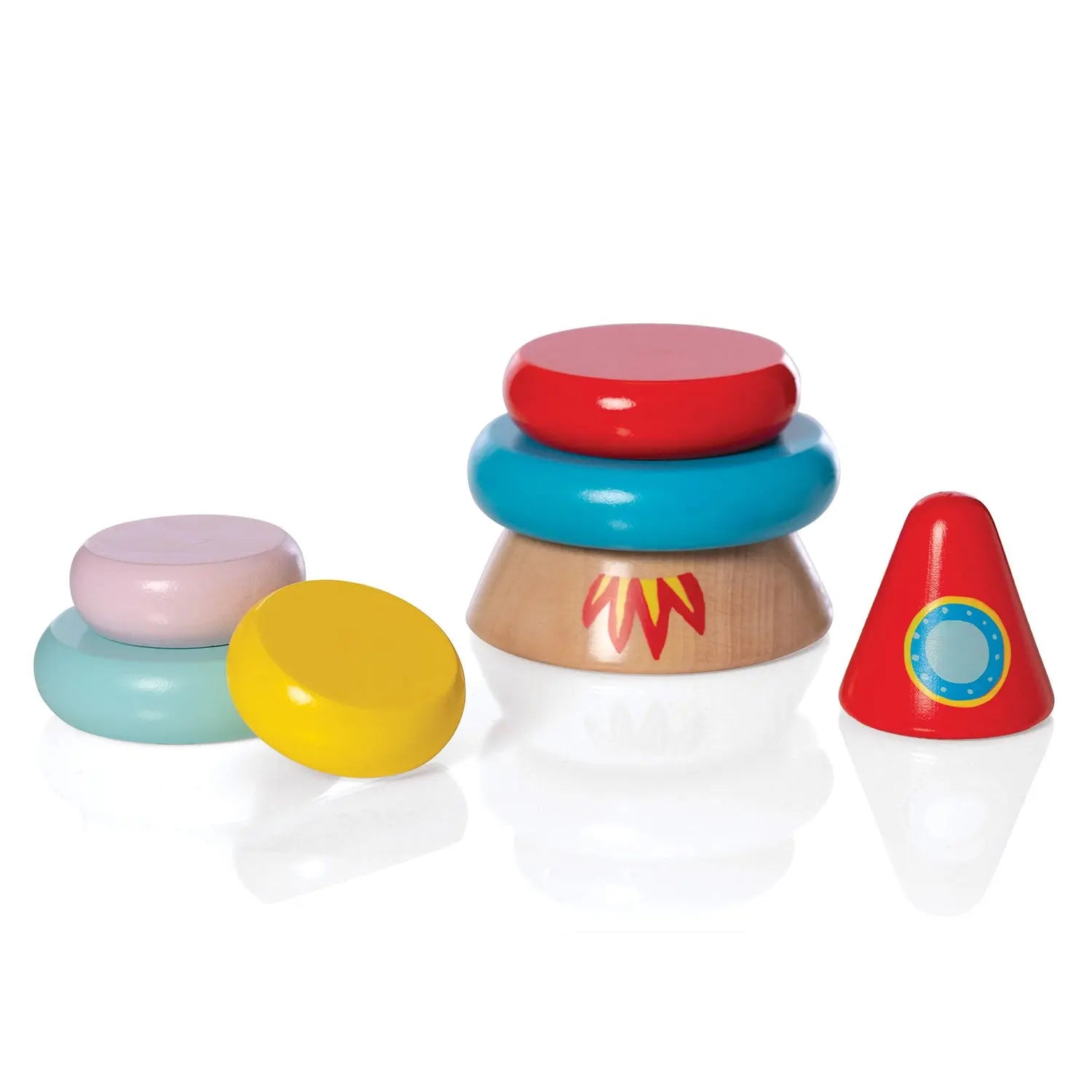 Magnetic Wood Stacker Rocket by Manhattan Toy Manhattan Toy
