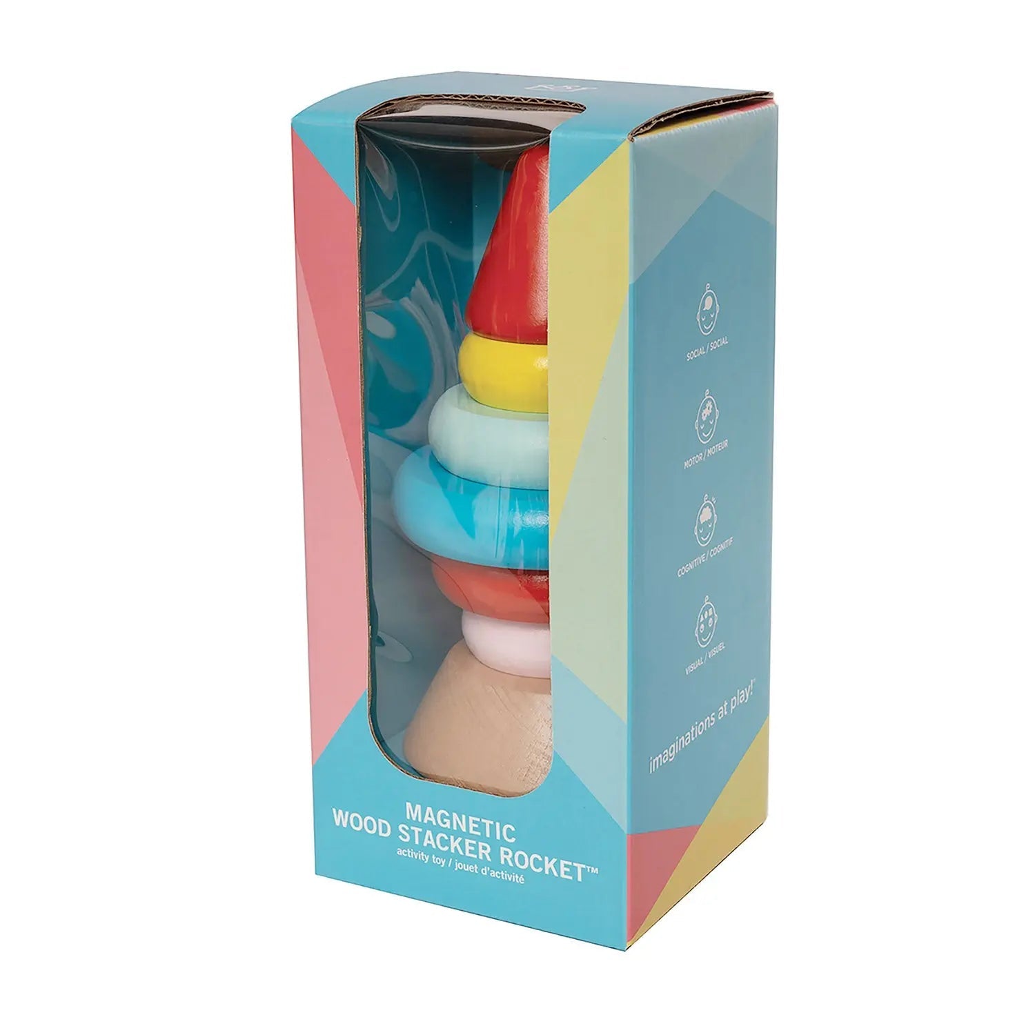 Magnetic Wood Stacker Rocket by Manhattan Toy Manhattan Toy