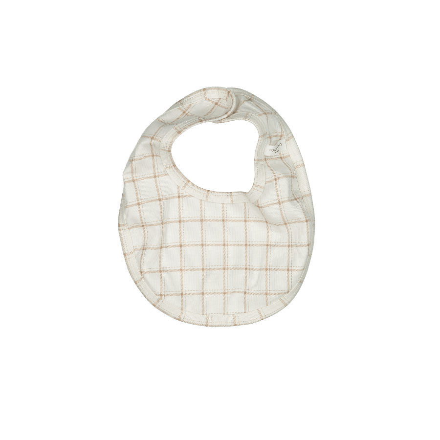 The Printed Bib - Tan Grid Bib Lovely Littles
