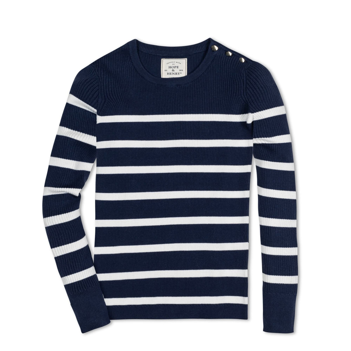 Crew Neck Button Sweater
