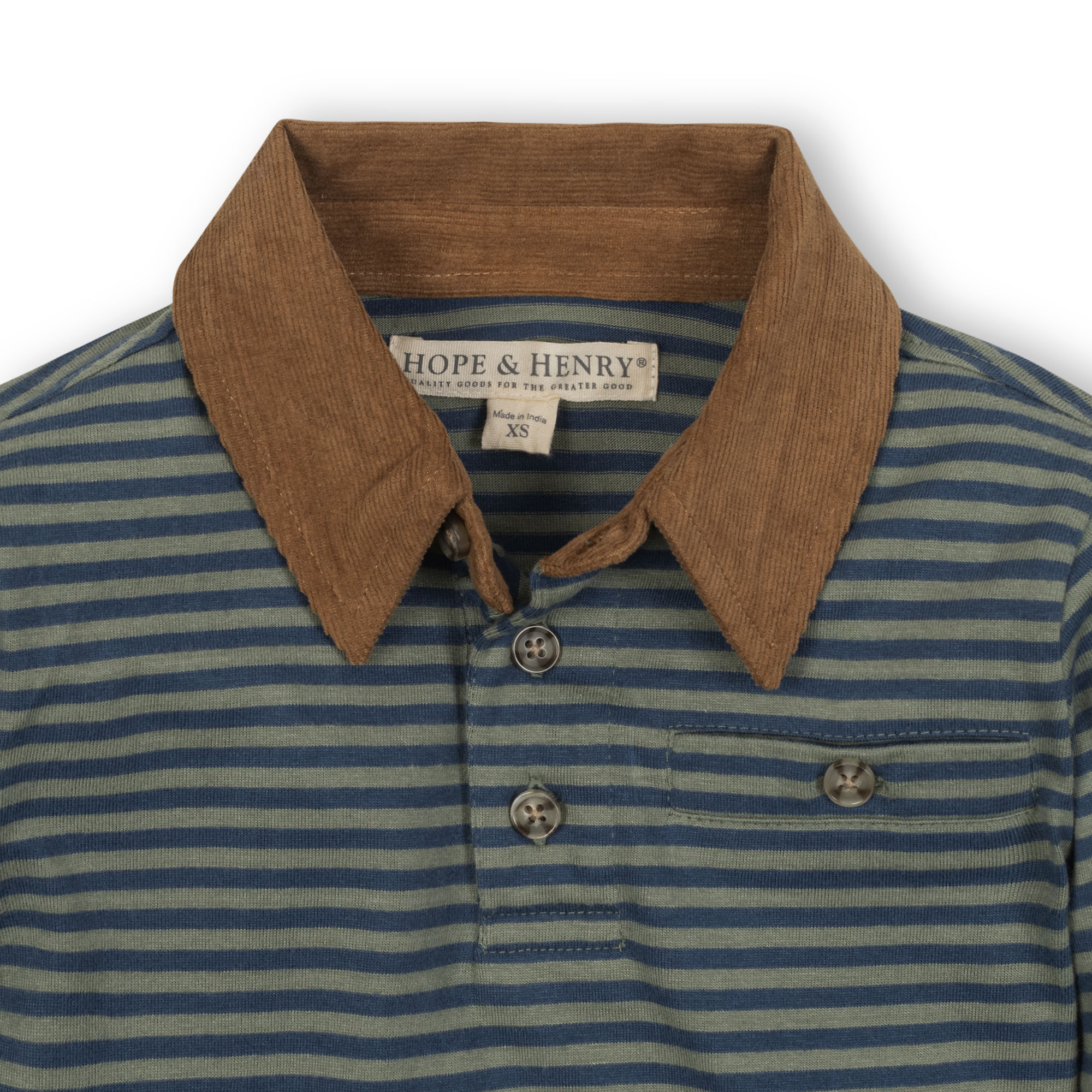 Organic Jersey Polo with Cord Collar