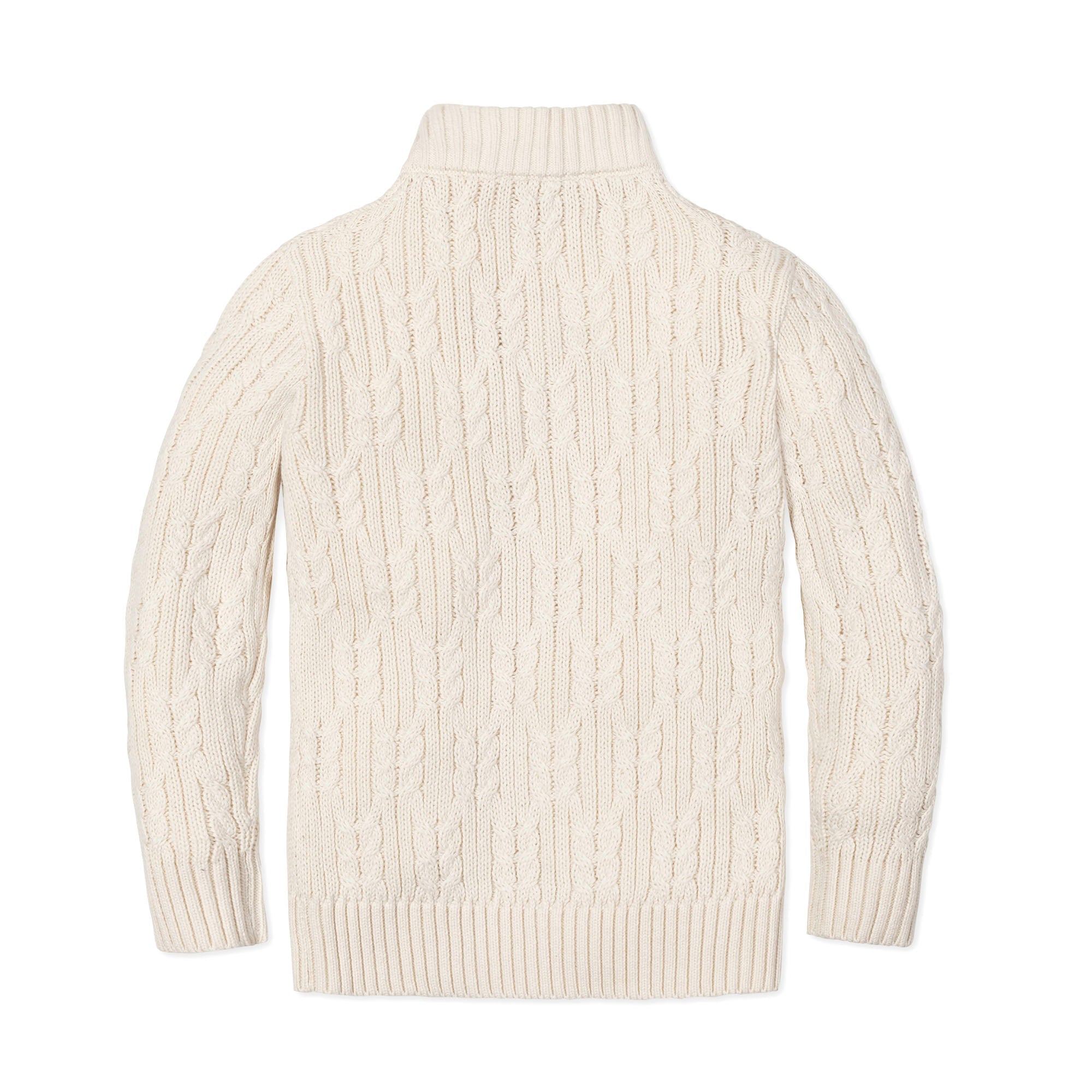 Organic Mock Neck Cable Sweater