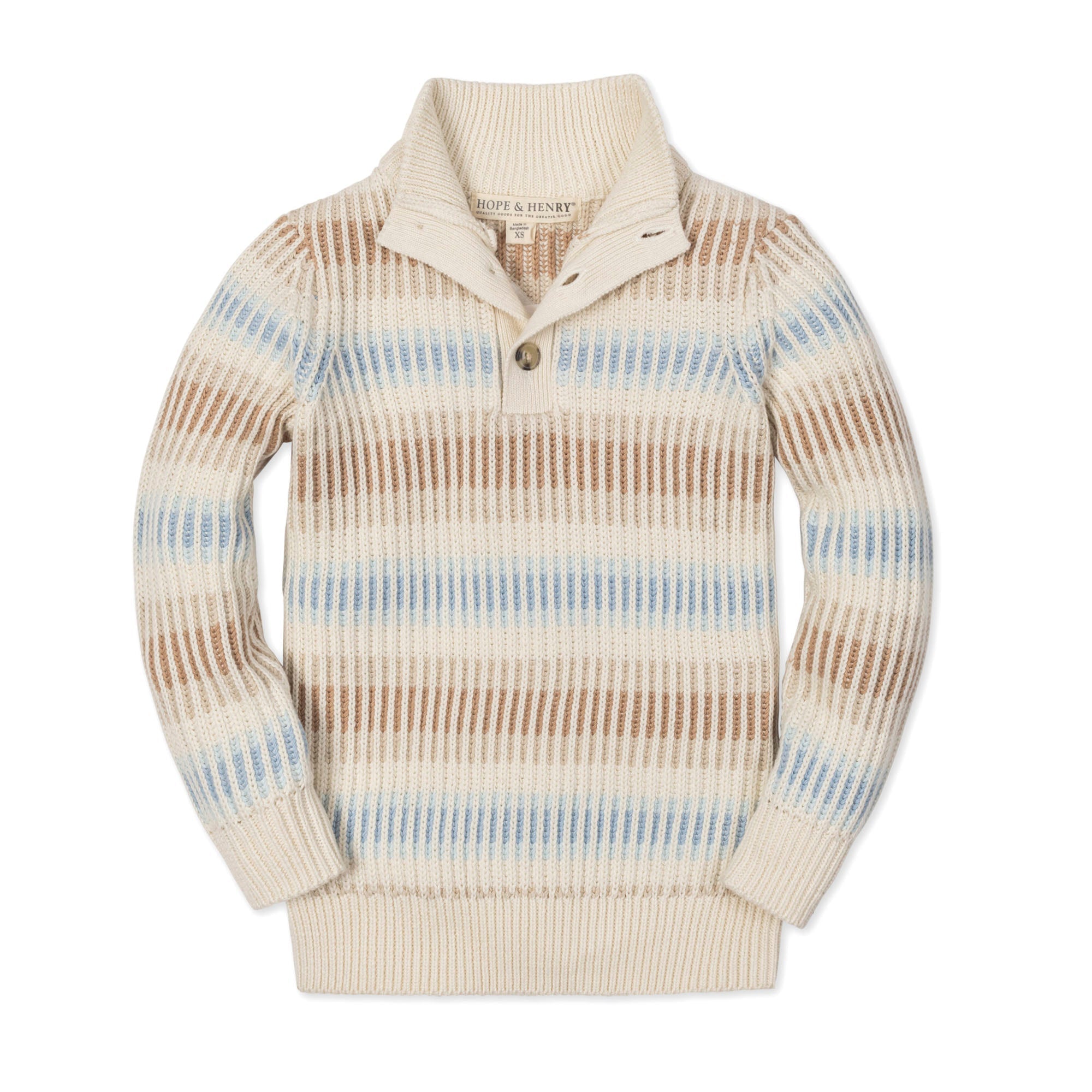 Organic Mock Neck Stripe Sweater
