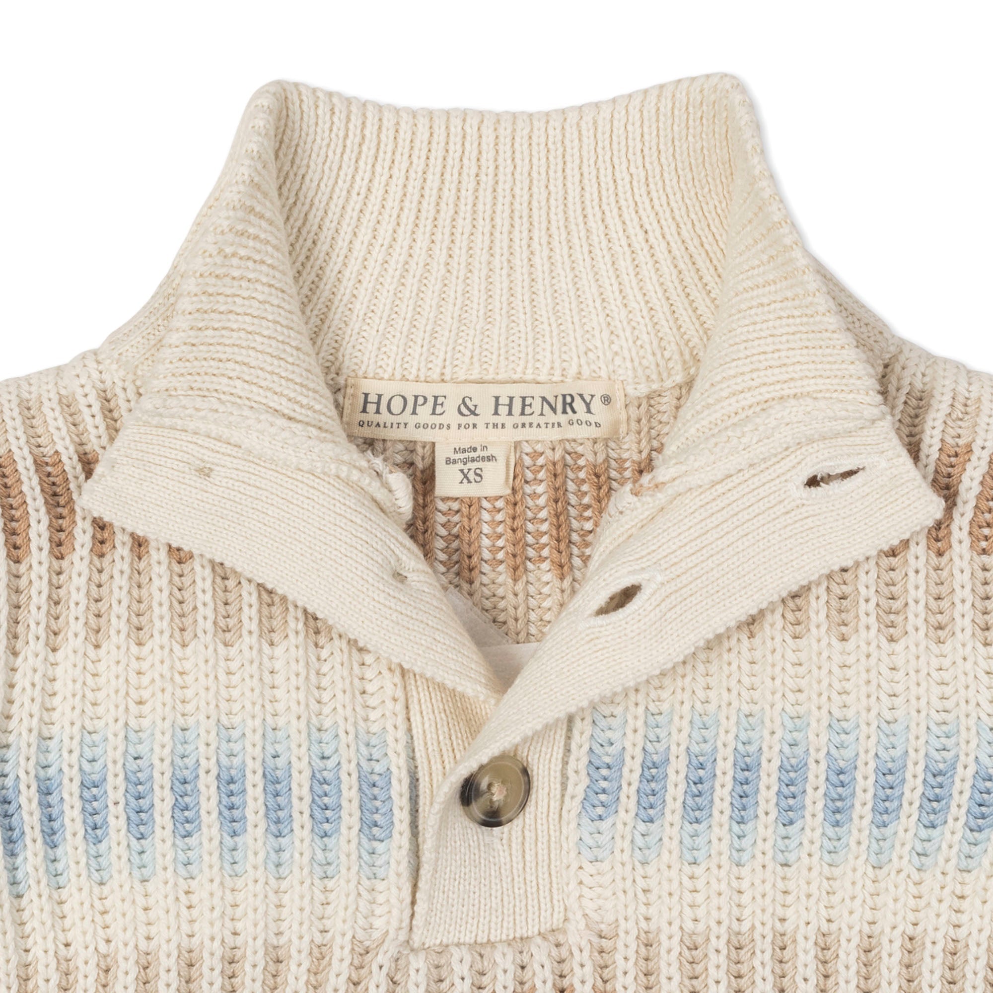 Organic Mock Neck Stripe Sweater
