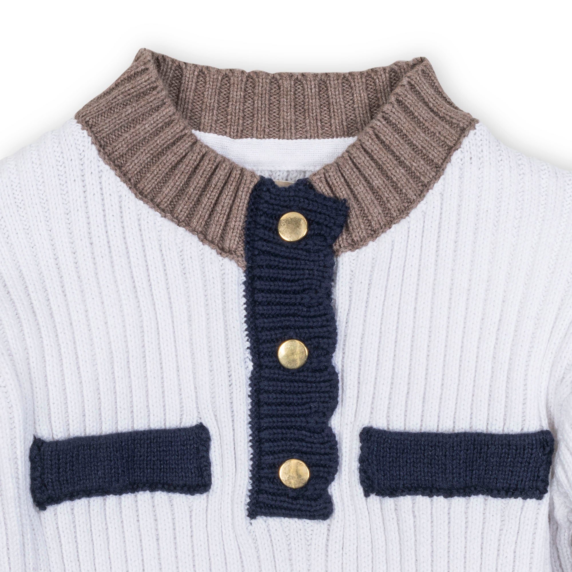 Organic Mock Neck Henley Sweater Dress