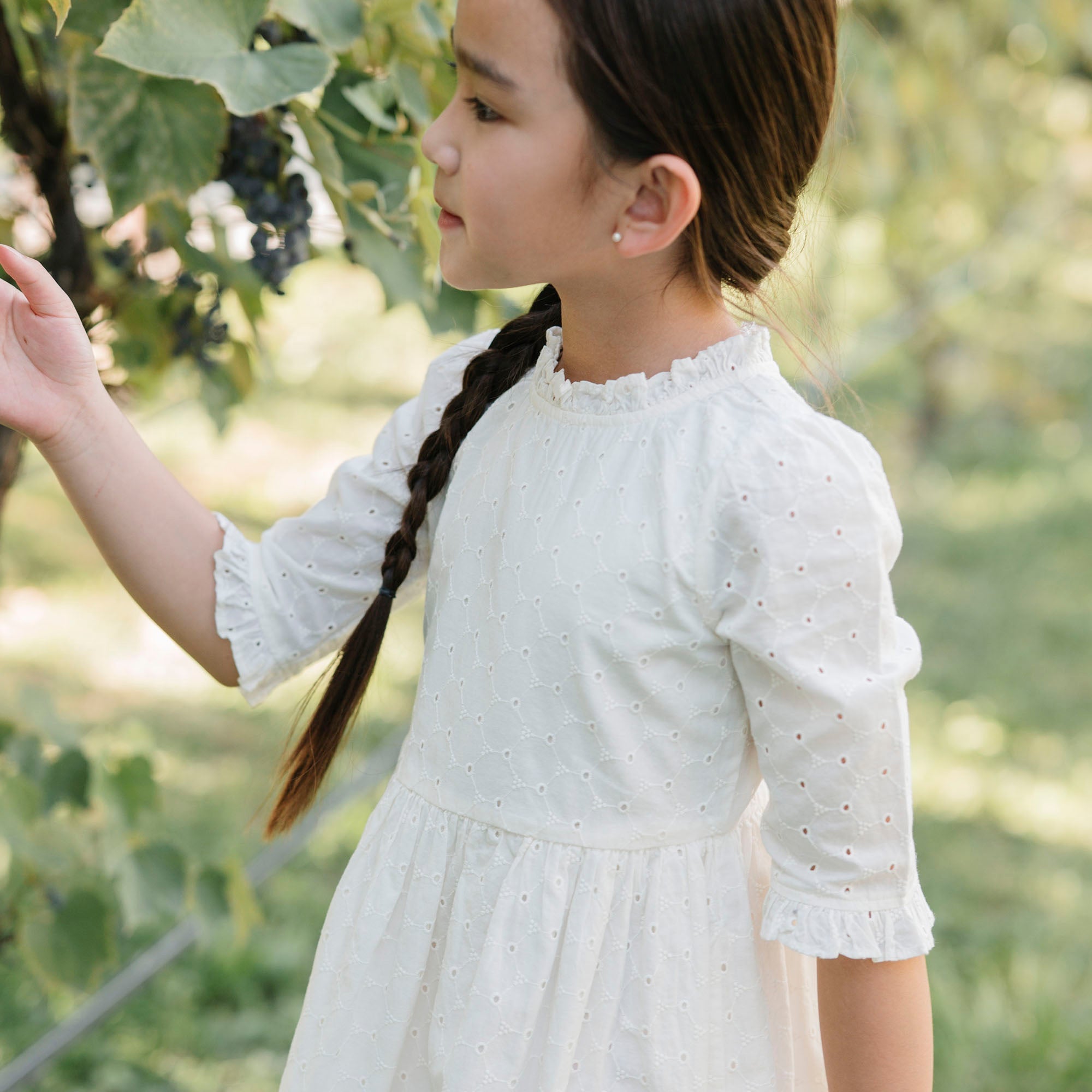 Organic Tiered Eyelet Dress