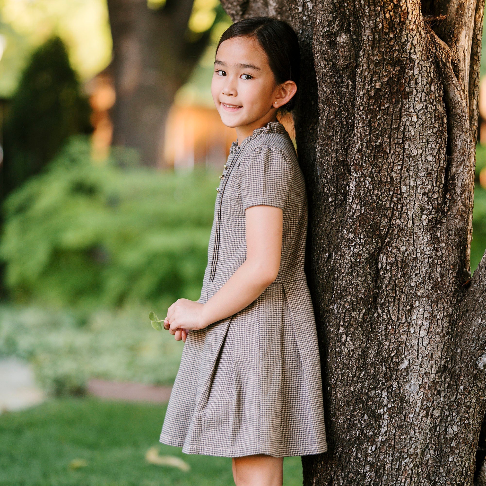 Organic Ruffle Collar Drop Waist Dress