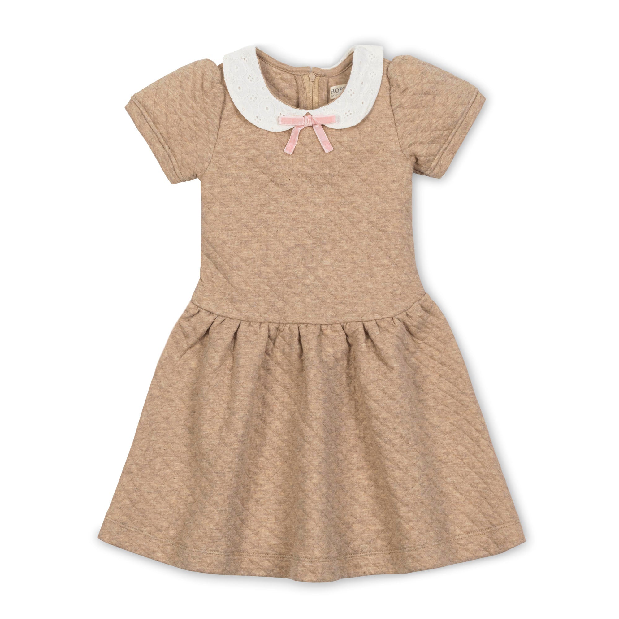 Quilted Dress with Eyelet Collar