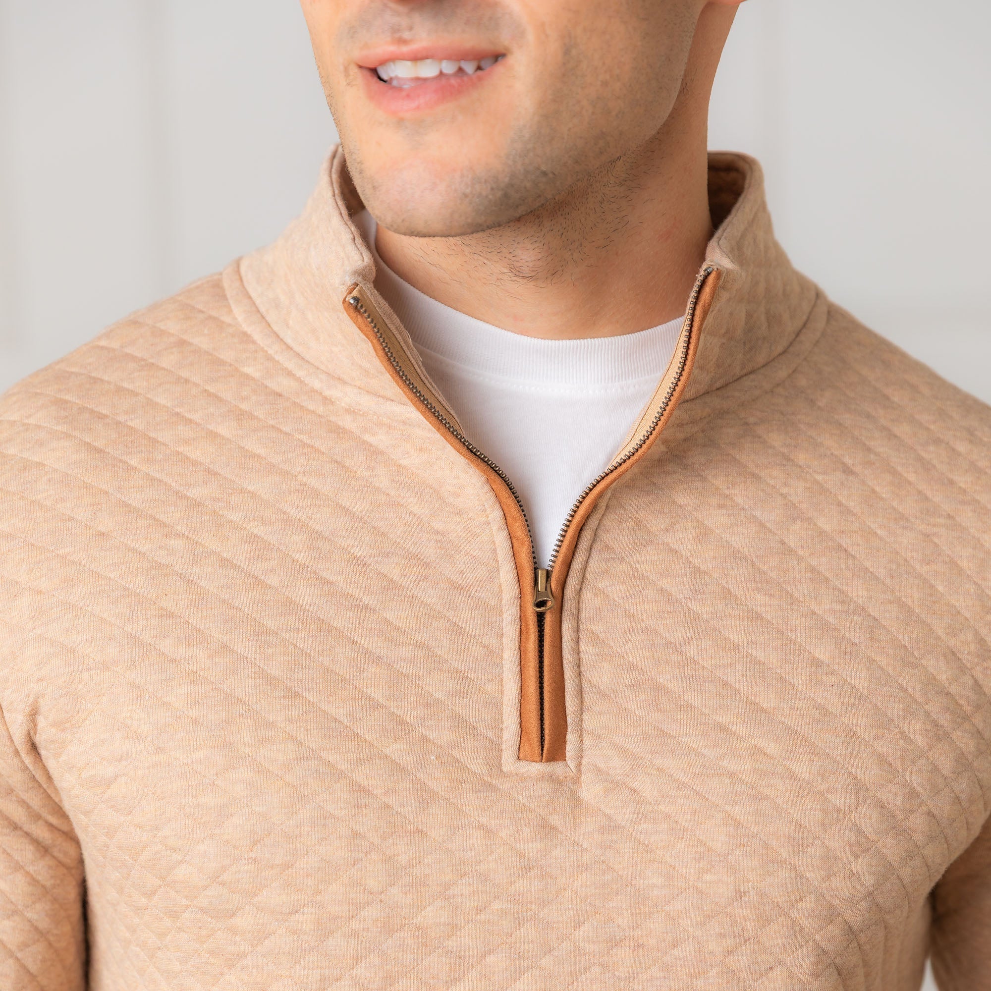 Quilted Half Zip Pullover