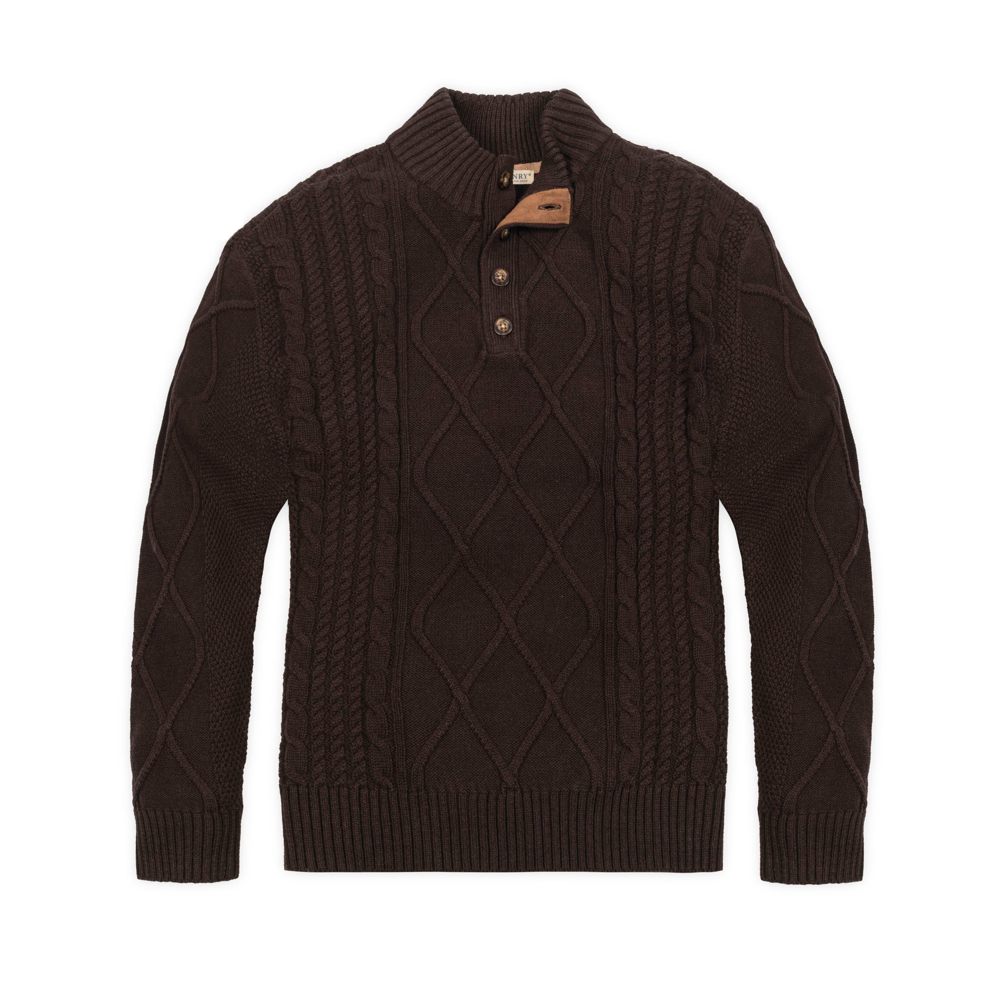Organic Mock Neck Cable Sweater