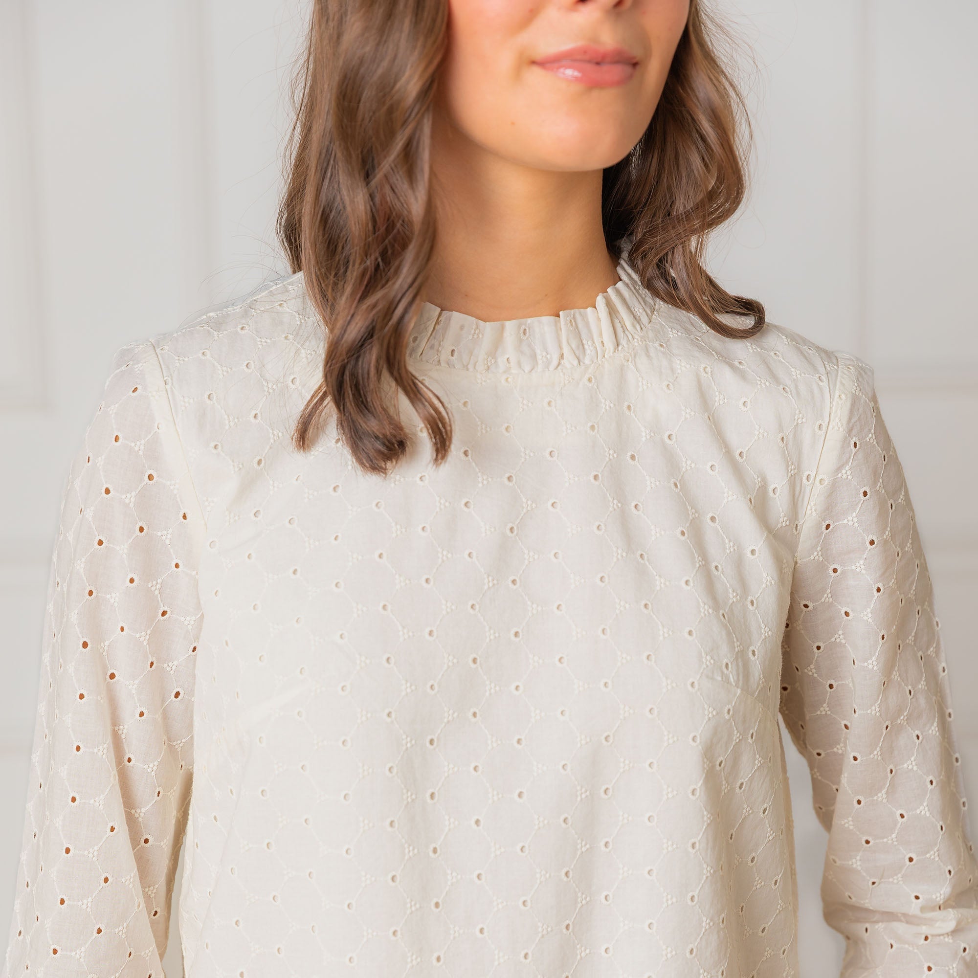 Organic Ruffle Neck Top