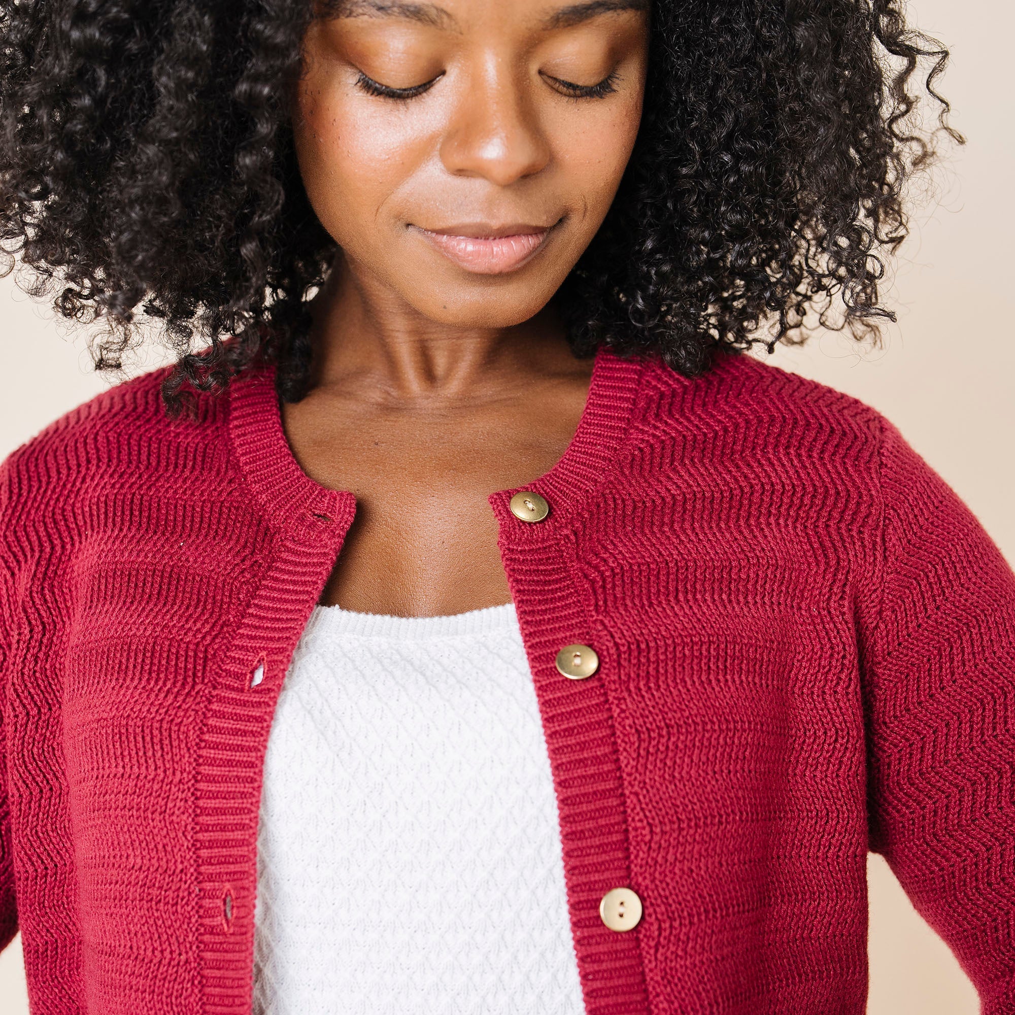 Organic Chevron Stitch Cardigan