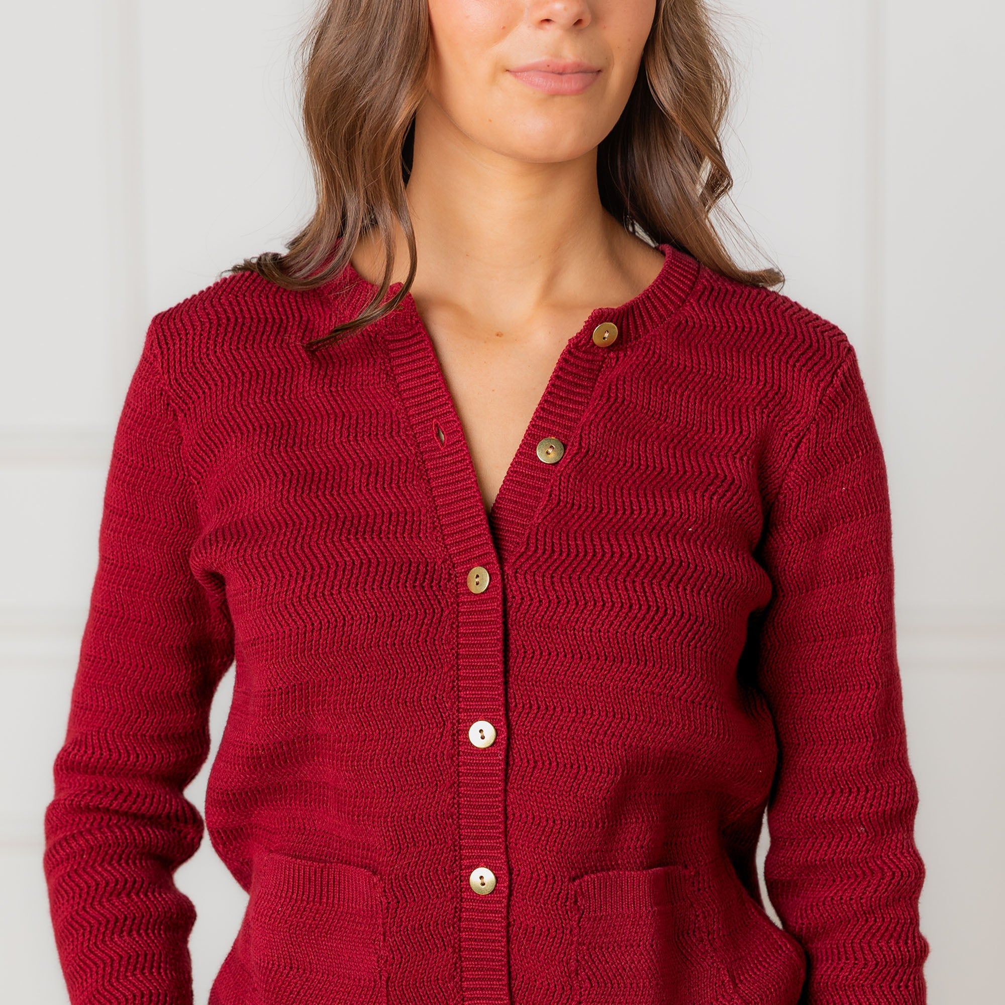 Organic Chevron Stitch Cardigan