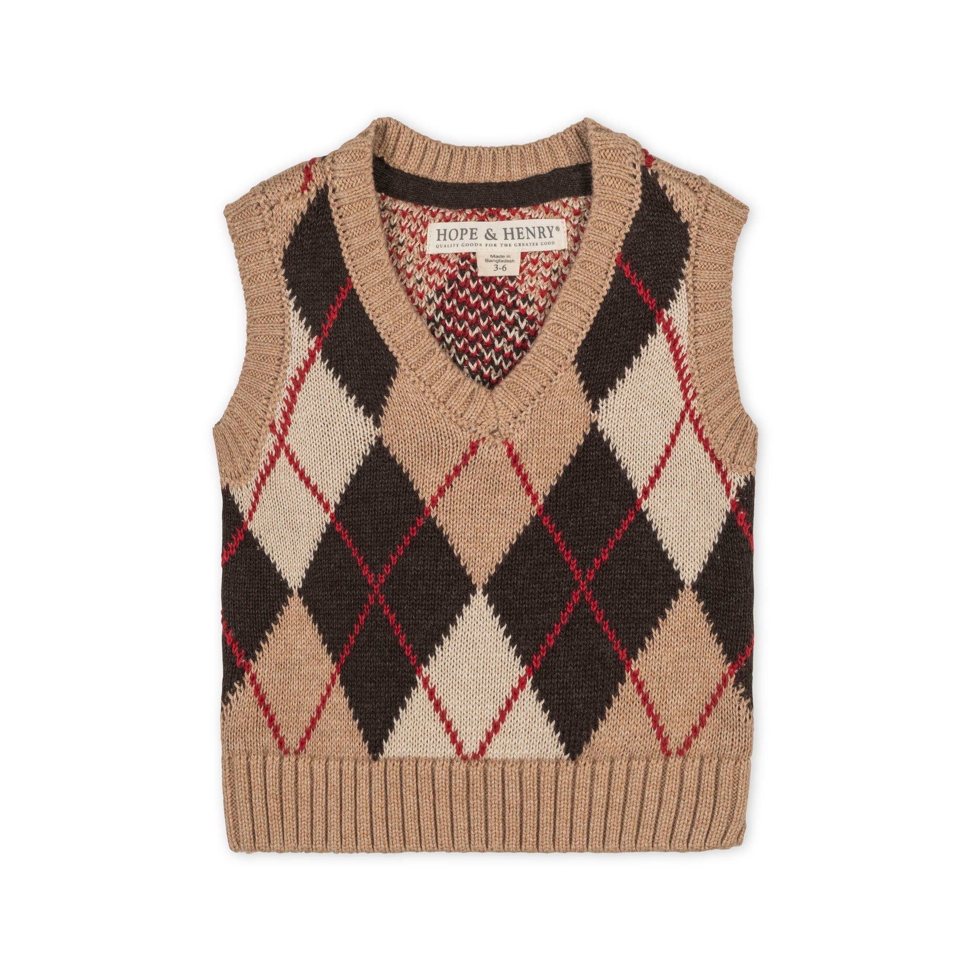 Organic Argyle Sweater Vest - Baby