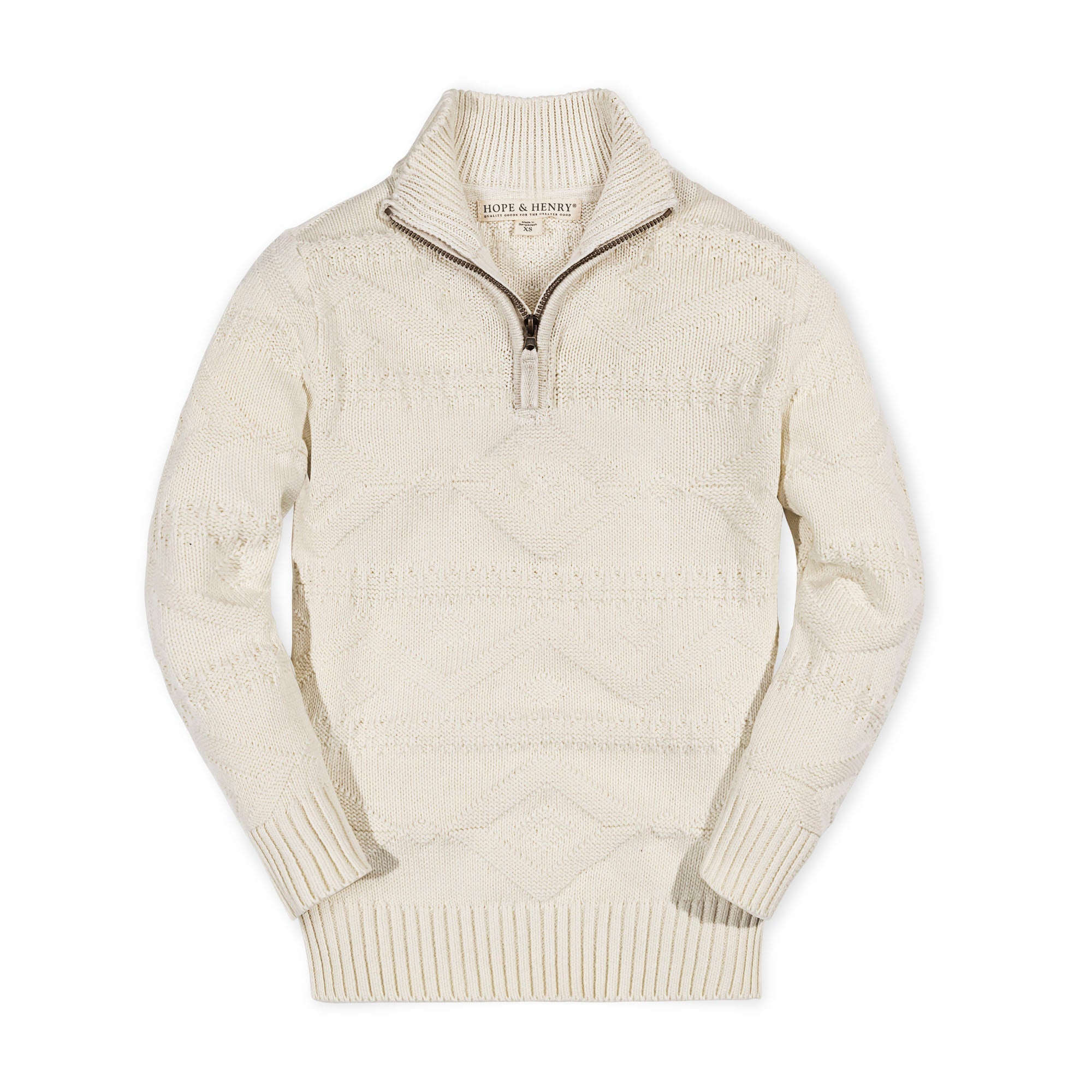 Organic Half Zip Cable Sweater
