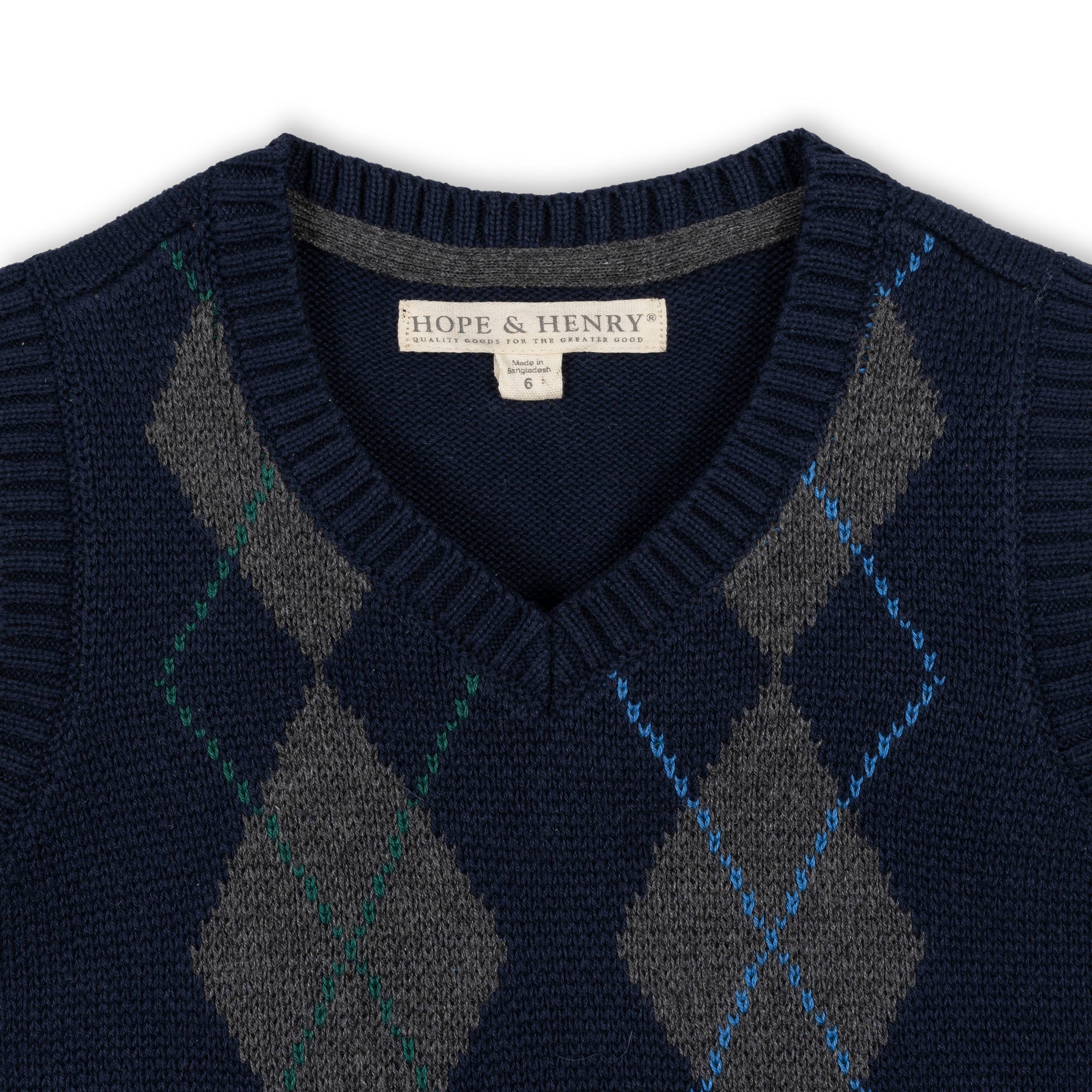 Organic Argyle Sweater Vest