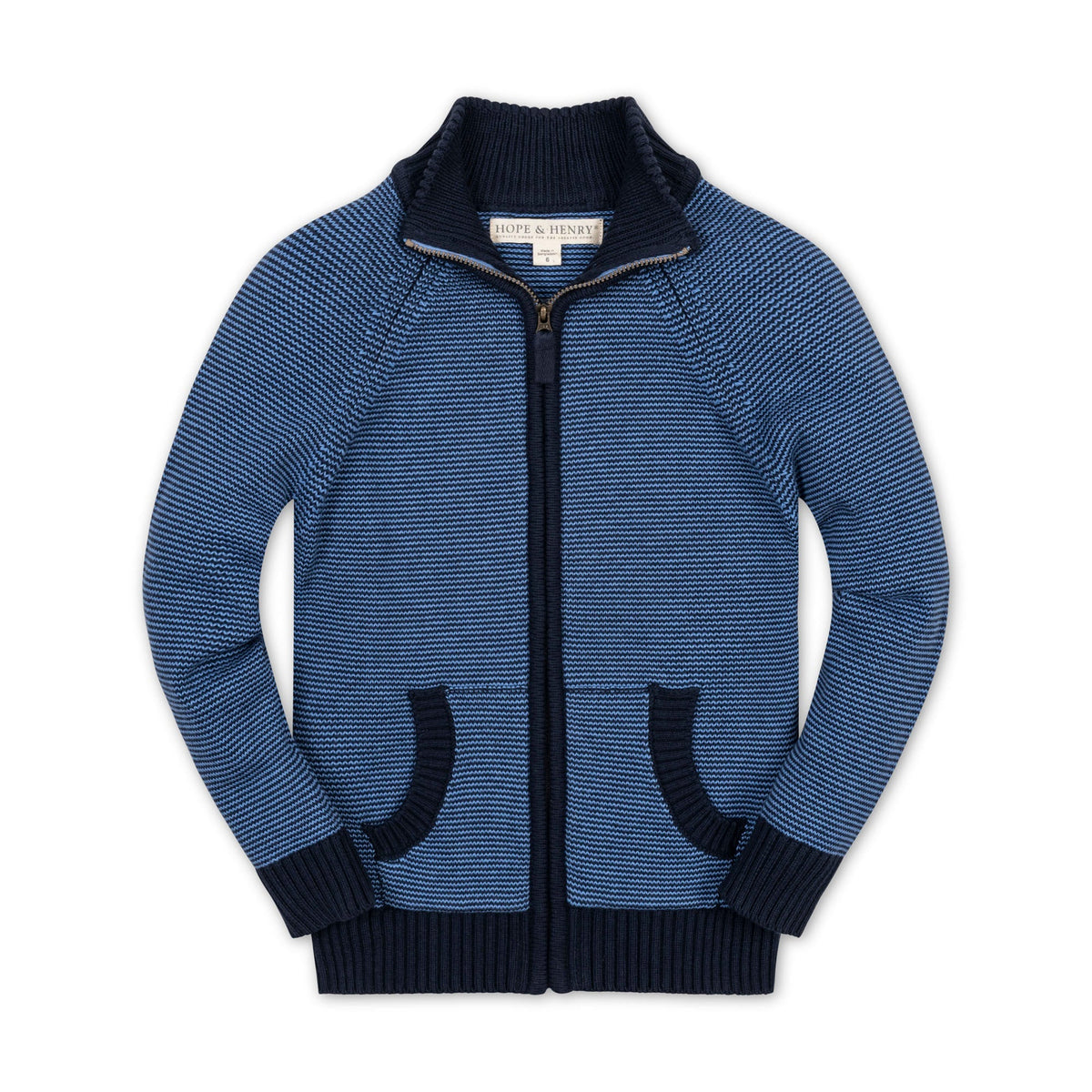 Organic Full Zip Mock Neck Sweater