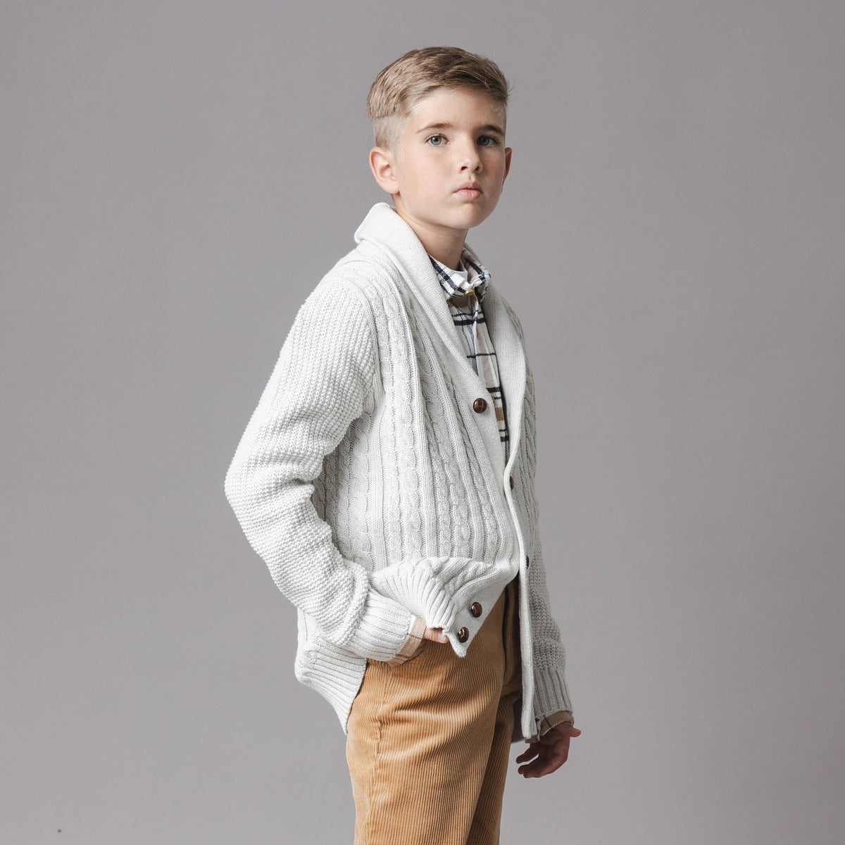 Organic Shawl Collar Cardigan
