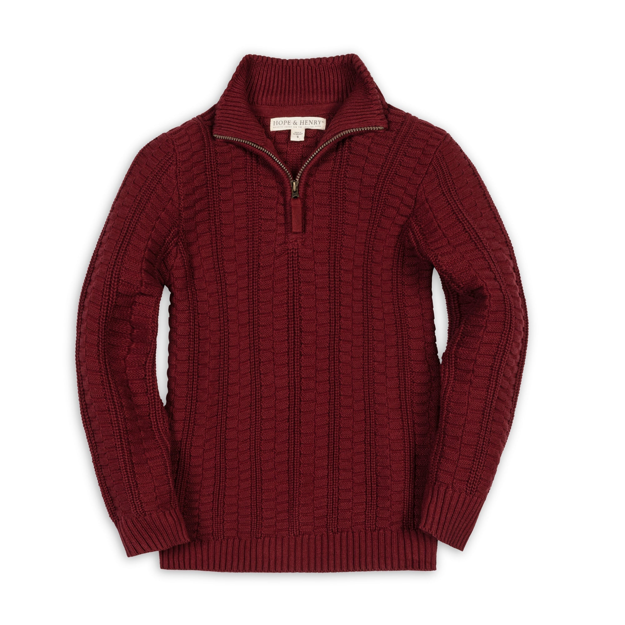 Organic Half Zip Cable Sweater
