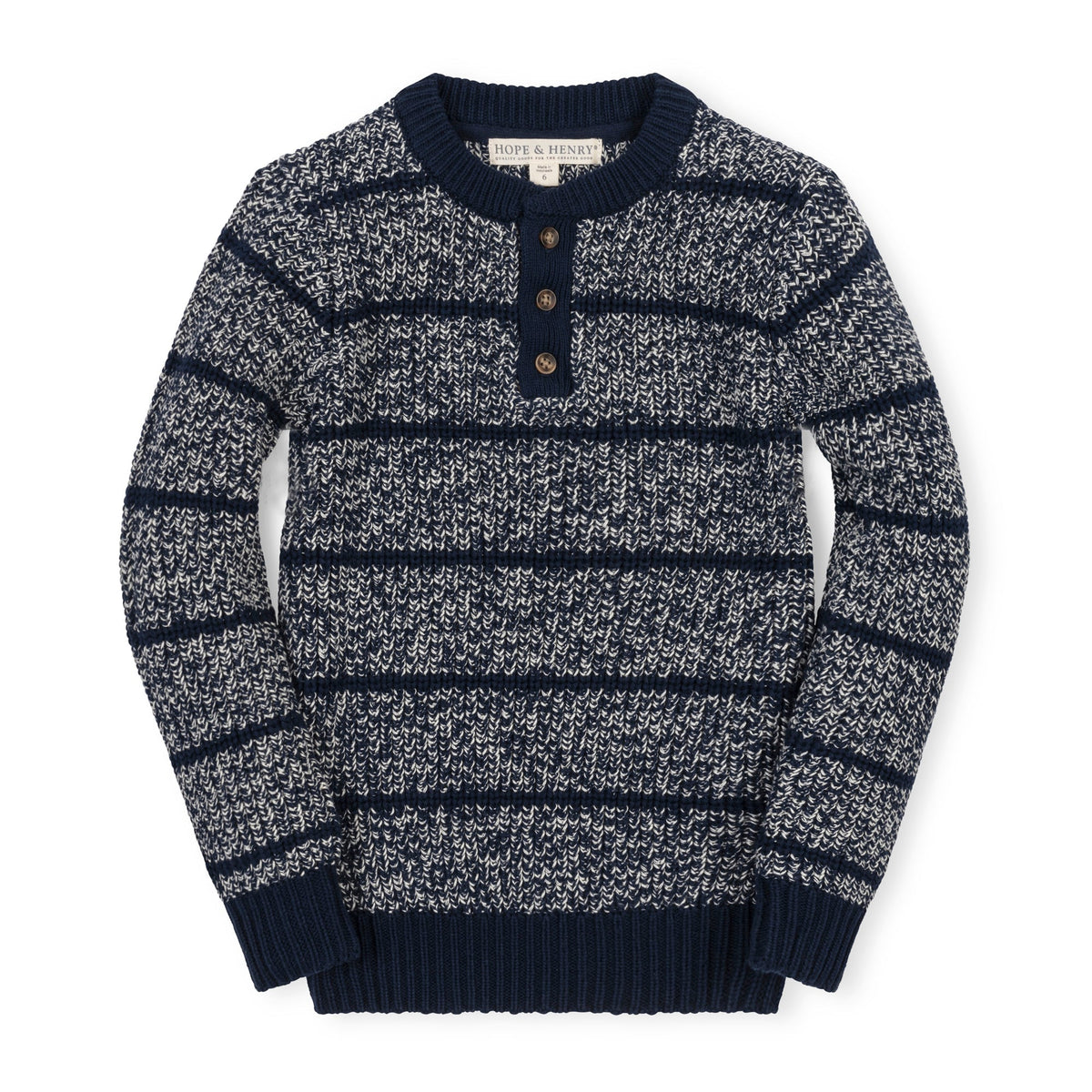 Organic Sweater Henley with Elbow Patches