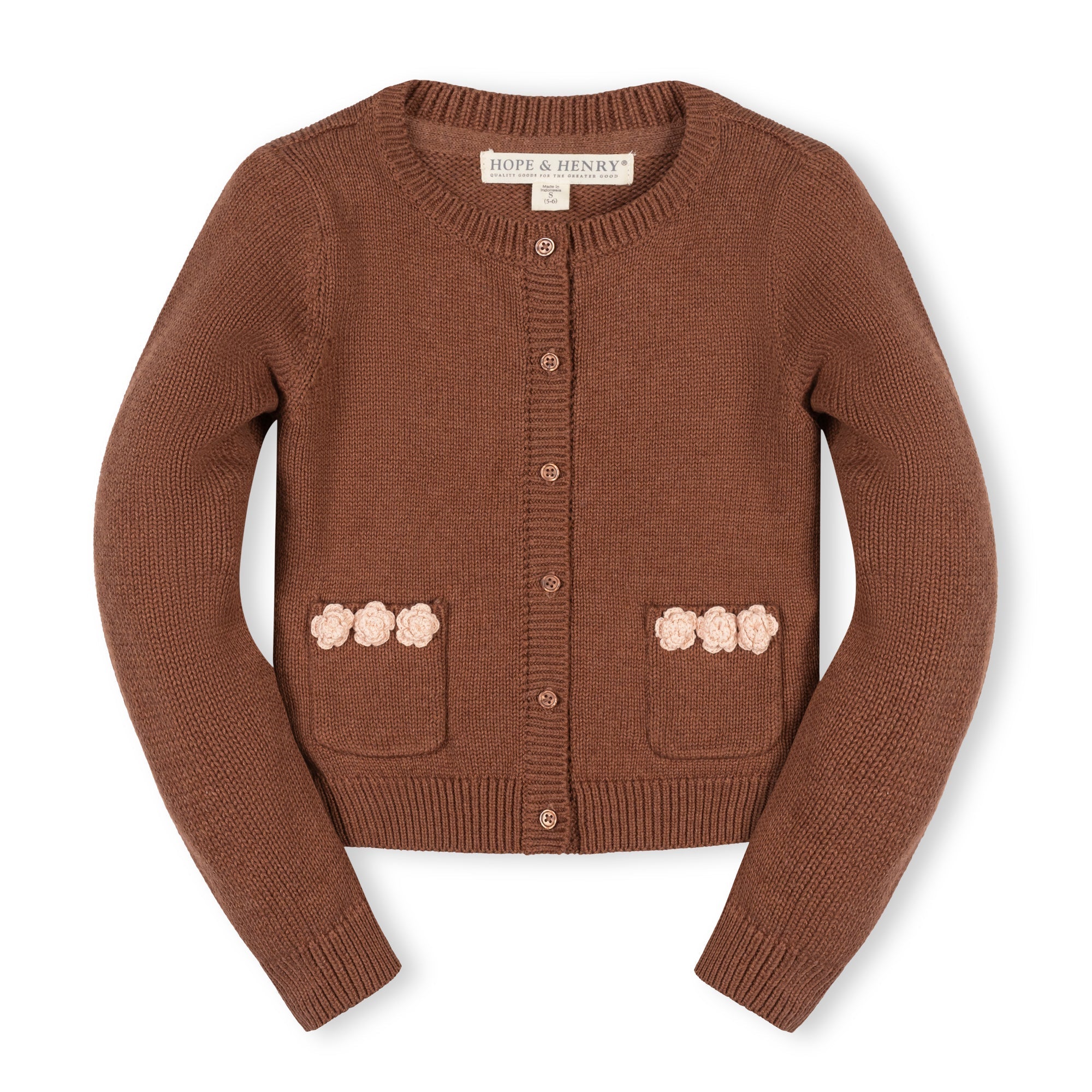Organic Rosette Pocket Cardigan