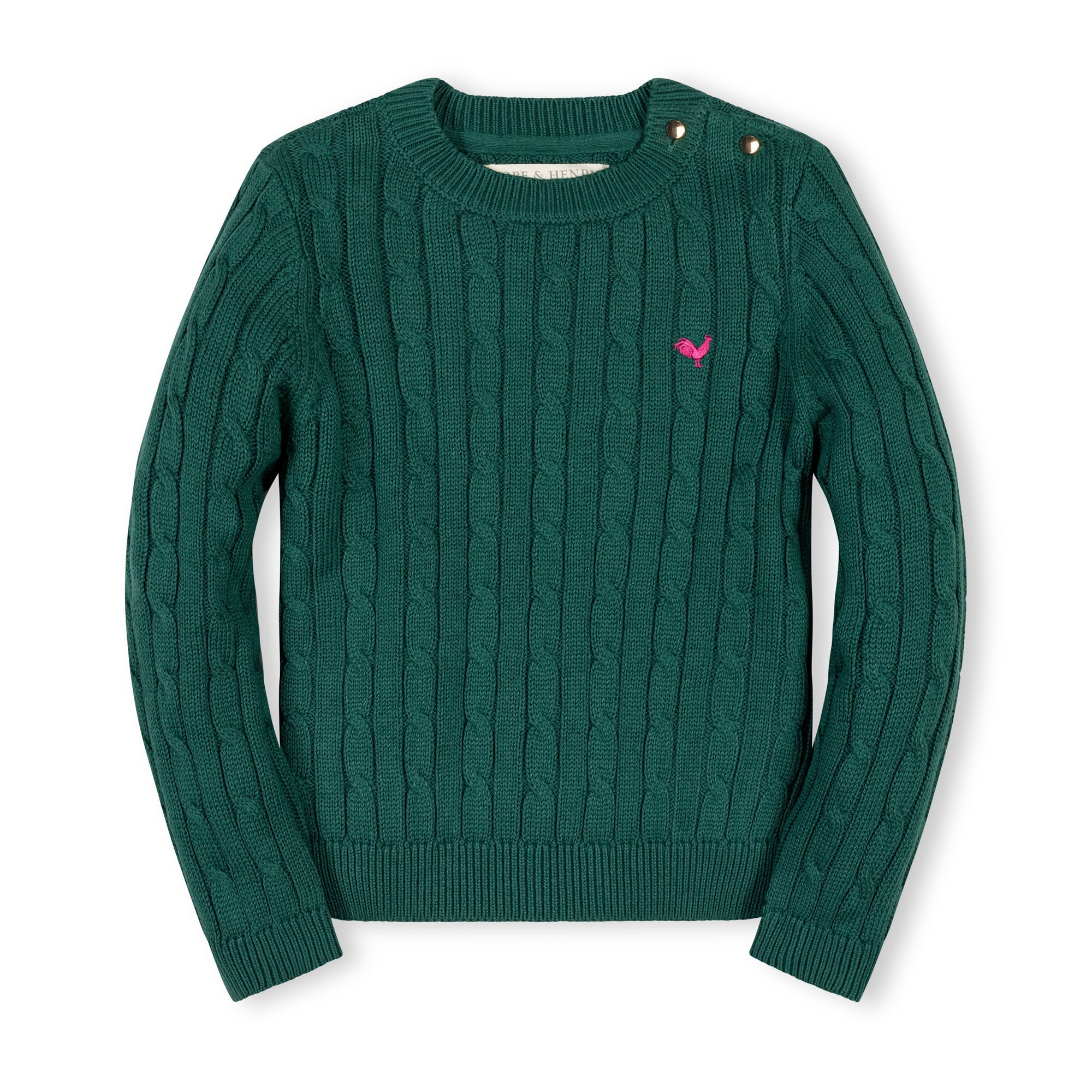 Organic Crew Neck Cable Sweater