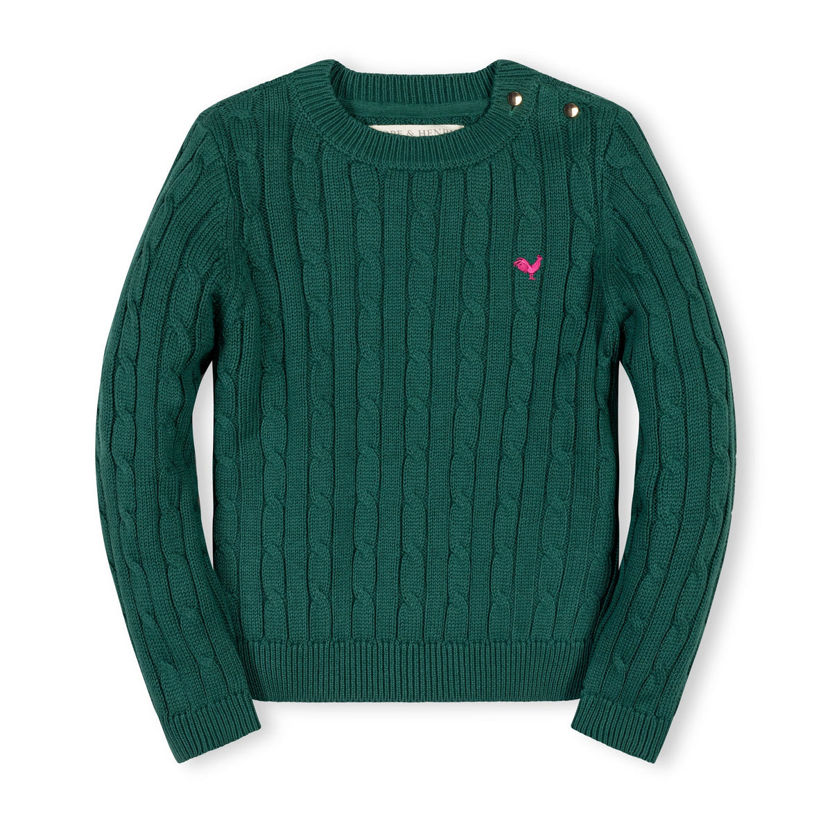 Organic Crew Neck Cable Sweater