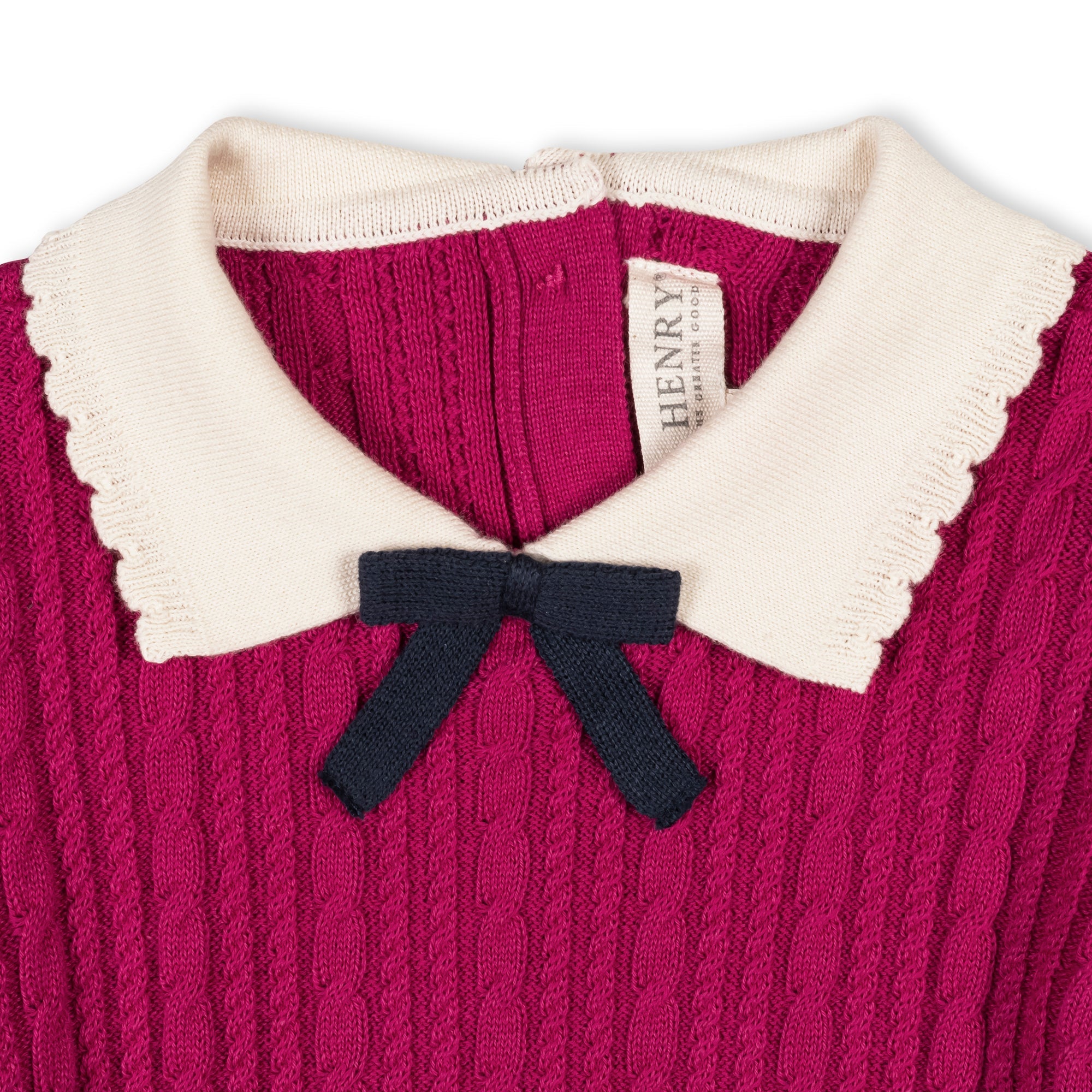 Organic Collared French Cable Sweater Dress
