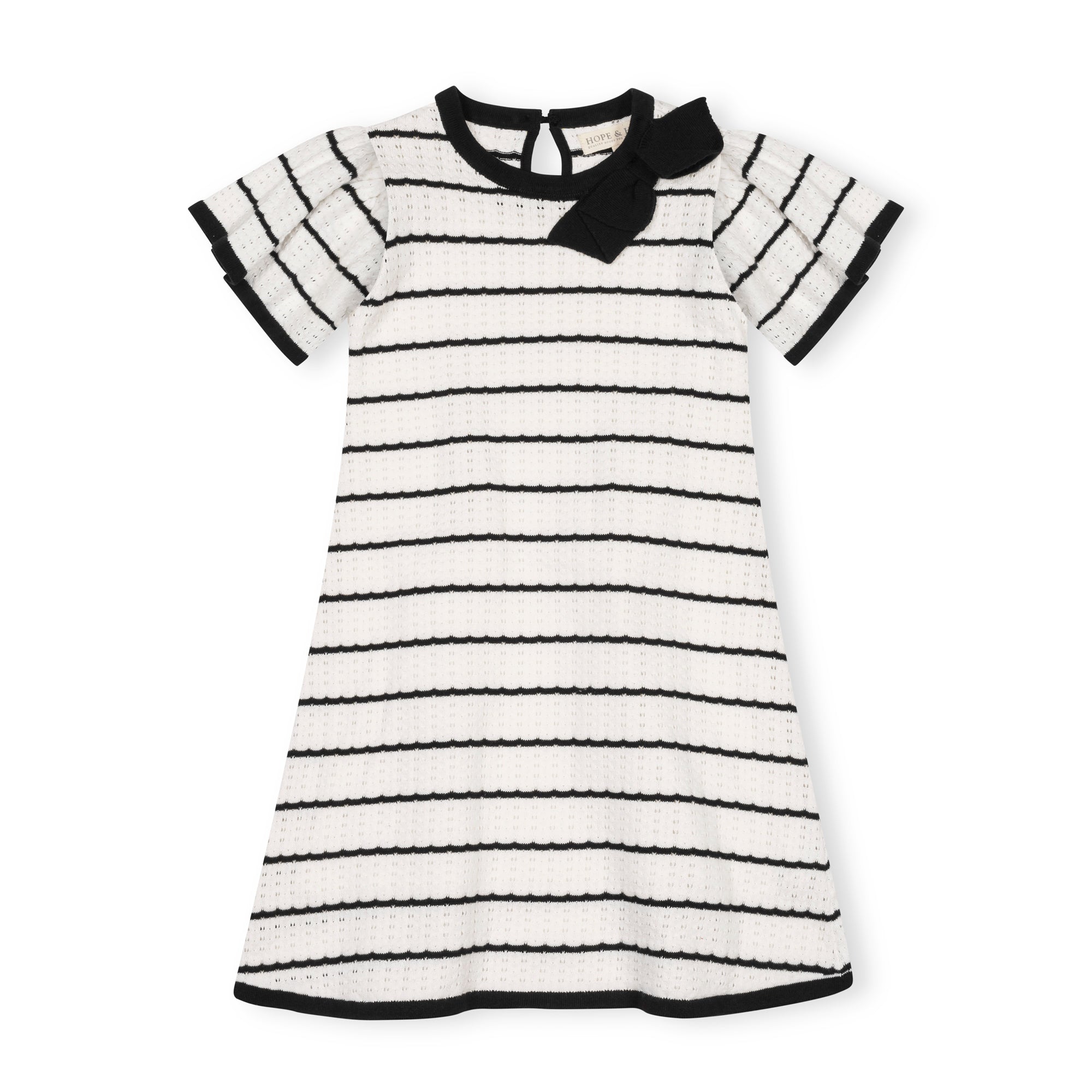 Organic Bow Detail Pointelle Sweater Dress