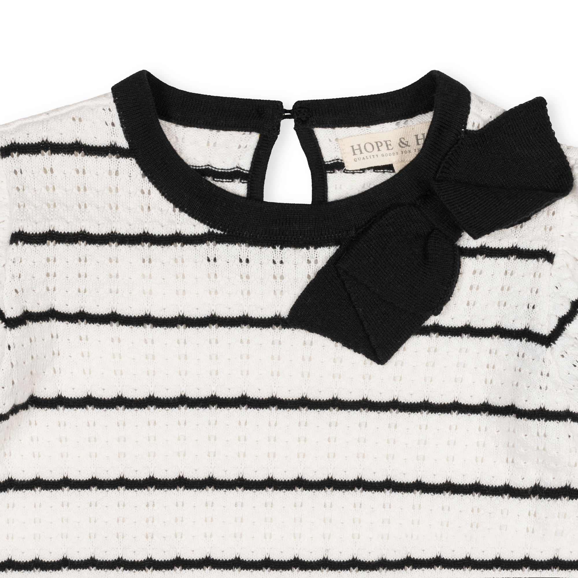 Organic Bow Detail Pointelle Sweater Dress
