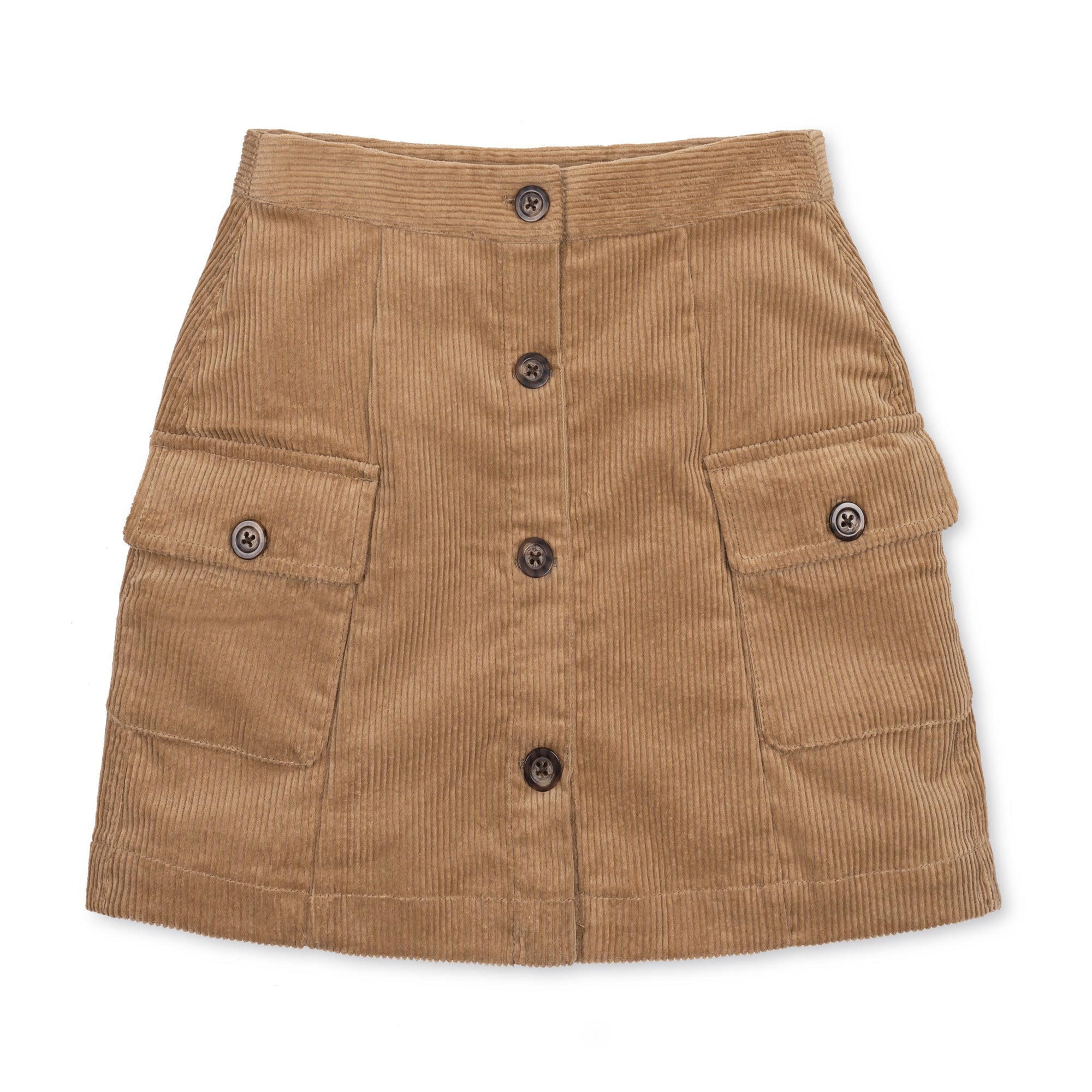 Organic Corduroy Button Front Skirt
