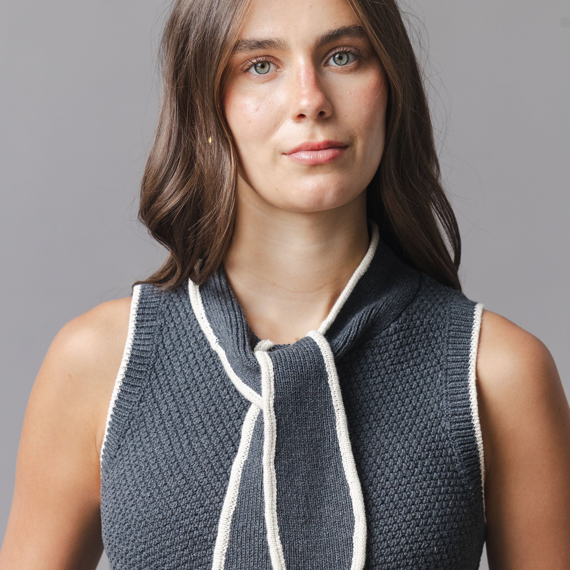 Organic Tie-Neck Sweater Tank