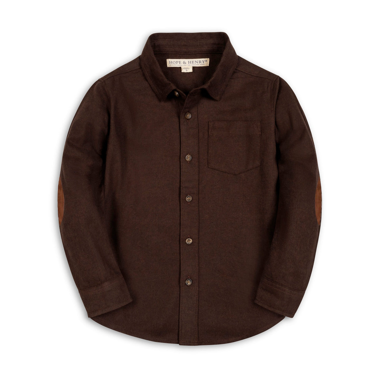 Organic Flannel Shirt with Elbow Patches