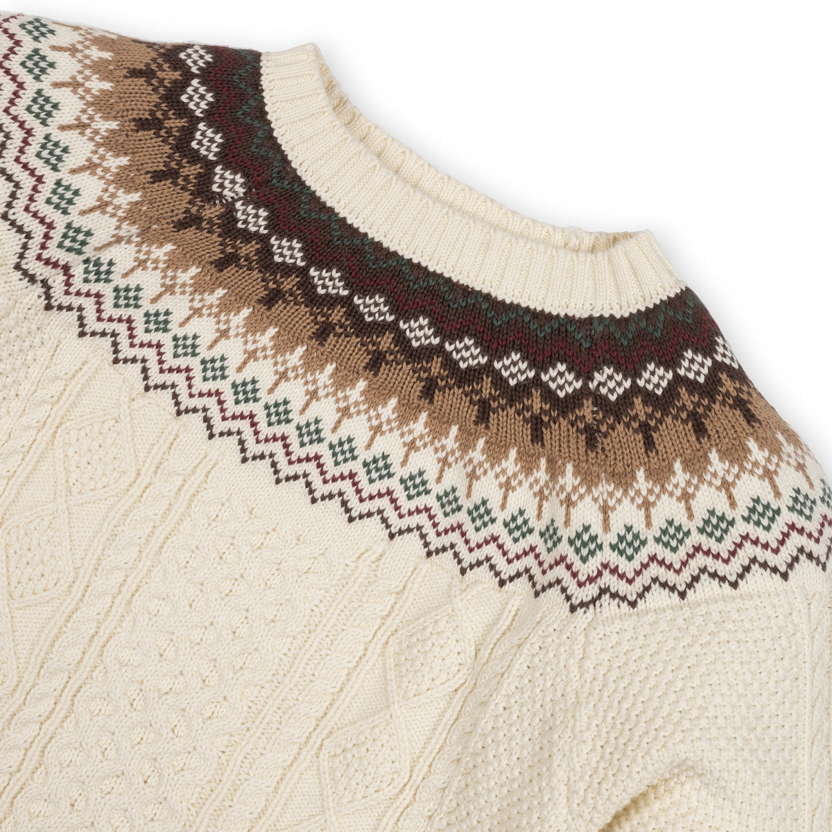 Organic Fair Isle Cable Sweater