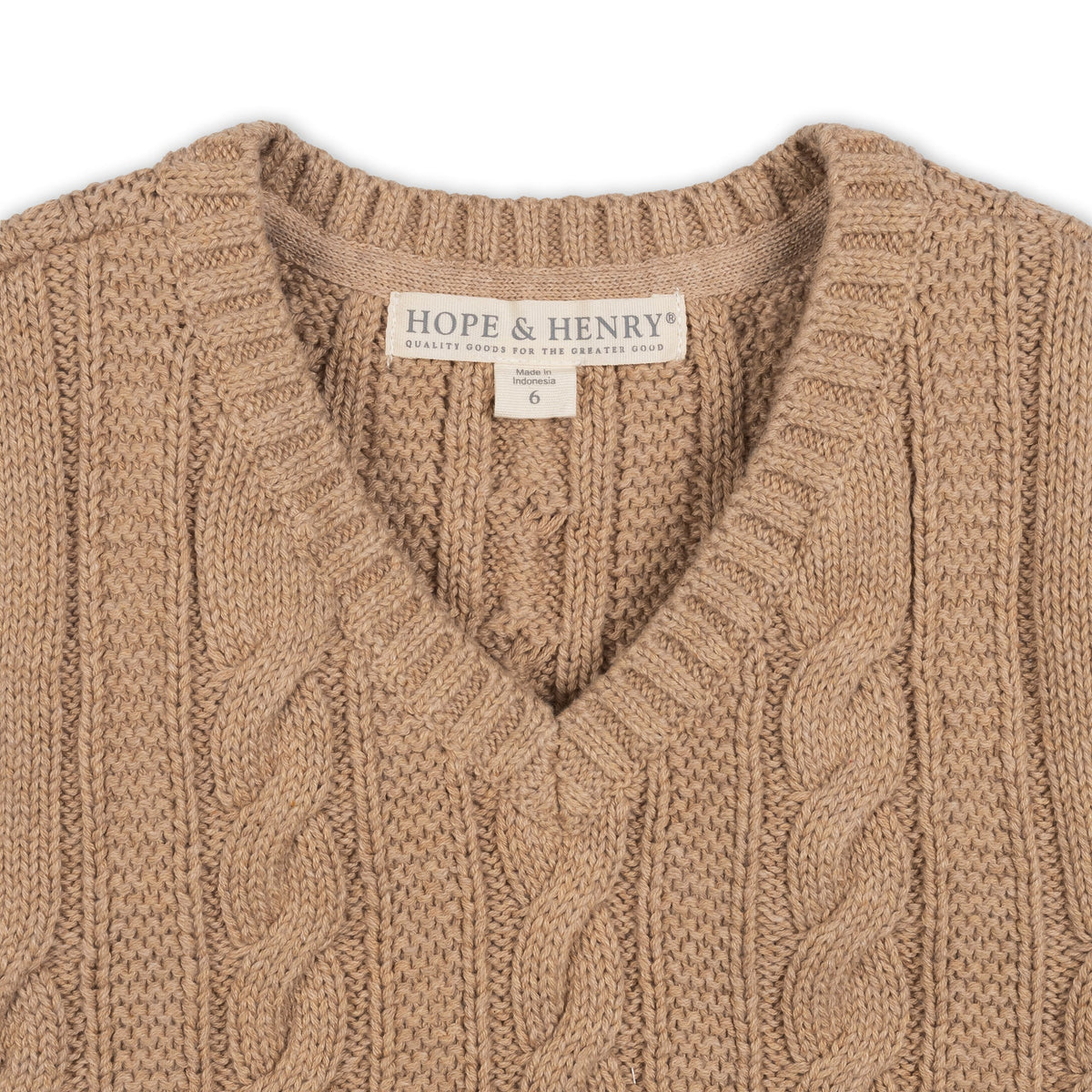 Organic Cable Sweater Vest