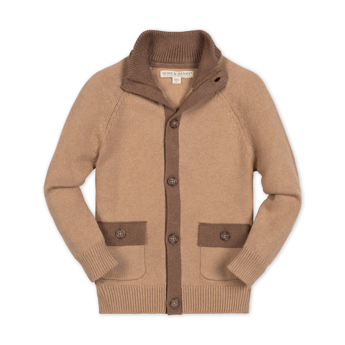 Organic Mock Neck Raglan Cardigan