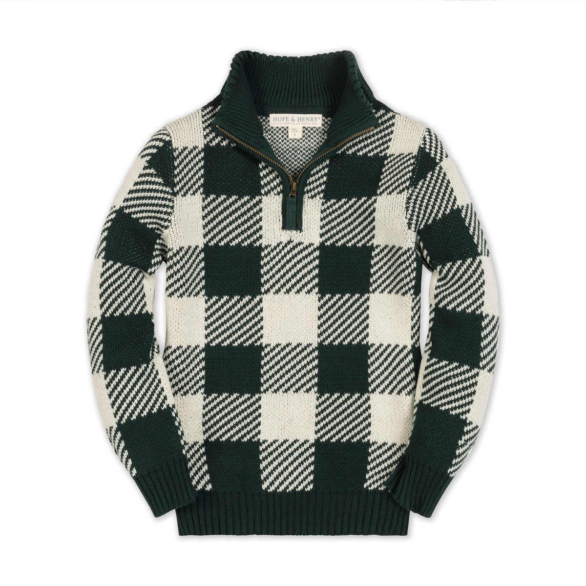 Organic Half Zip Intarsia Sweater
