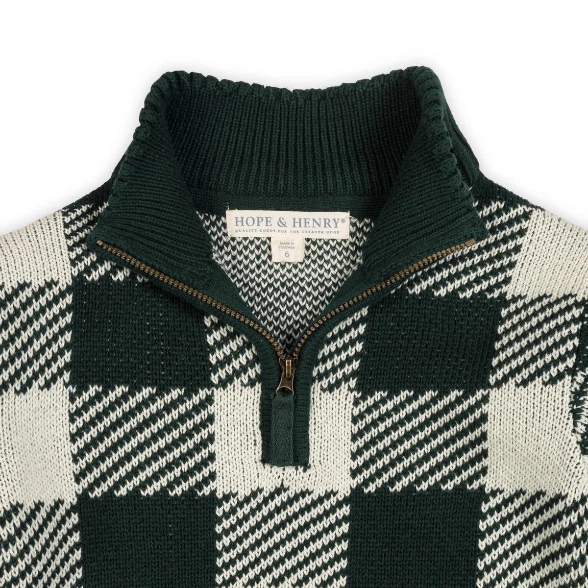 Organic Half Zip Intarsia Sweater