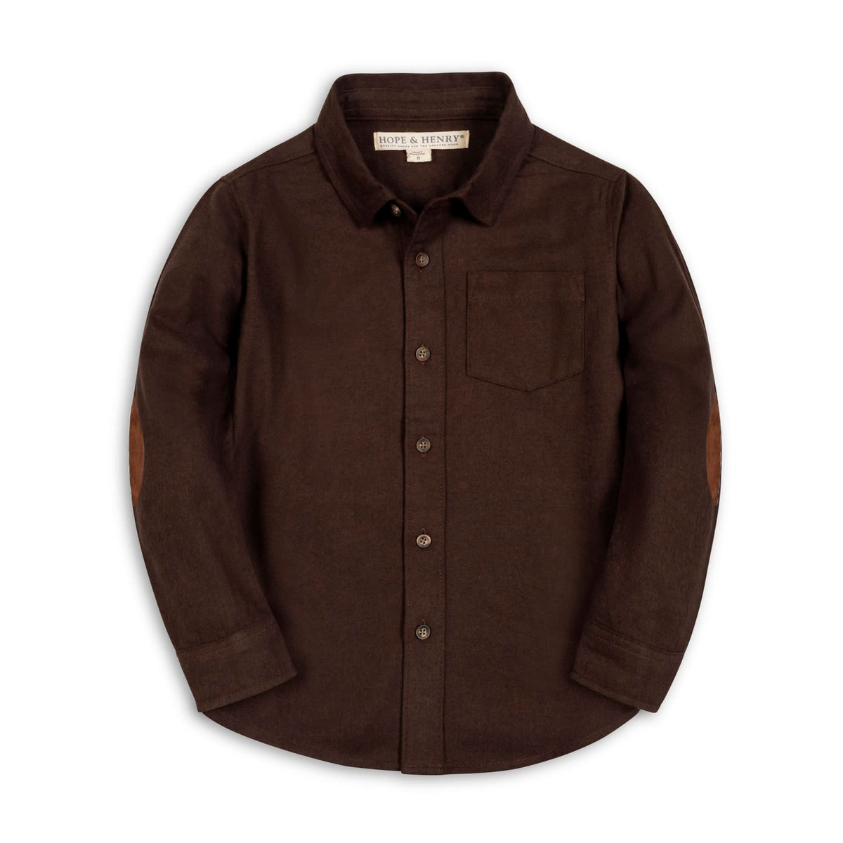 Organic Flannel Shirt with Elbow Patches