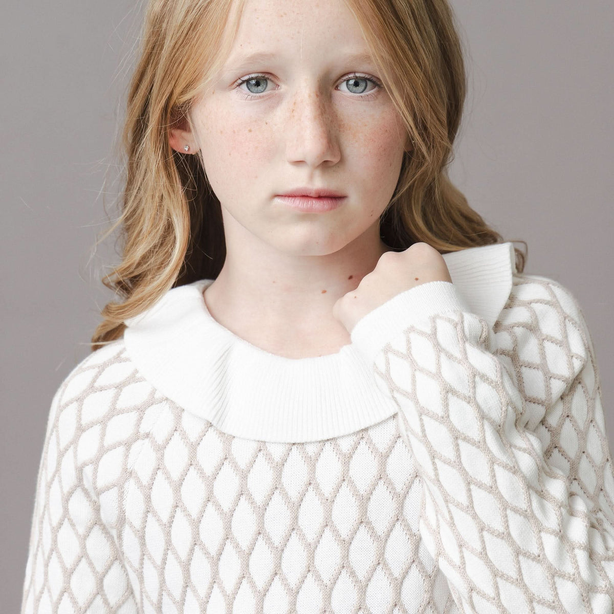 Organic Ruffle Collar Sweater Dress