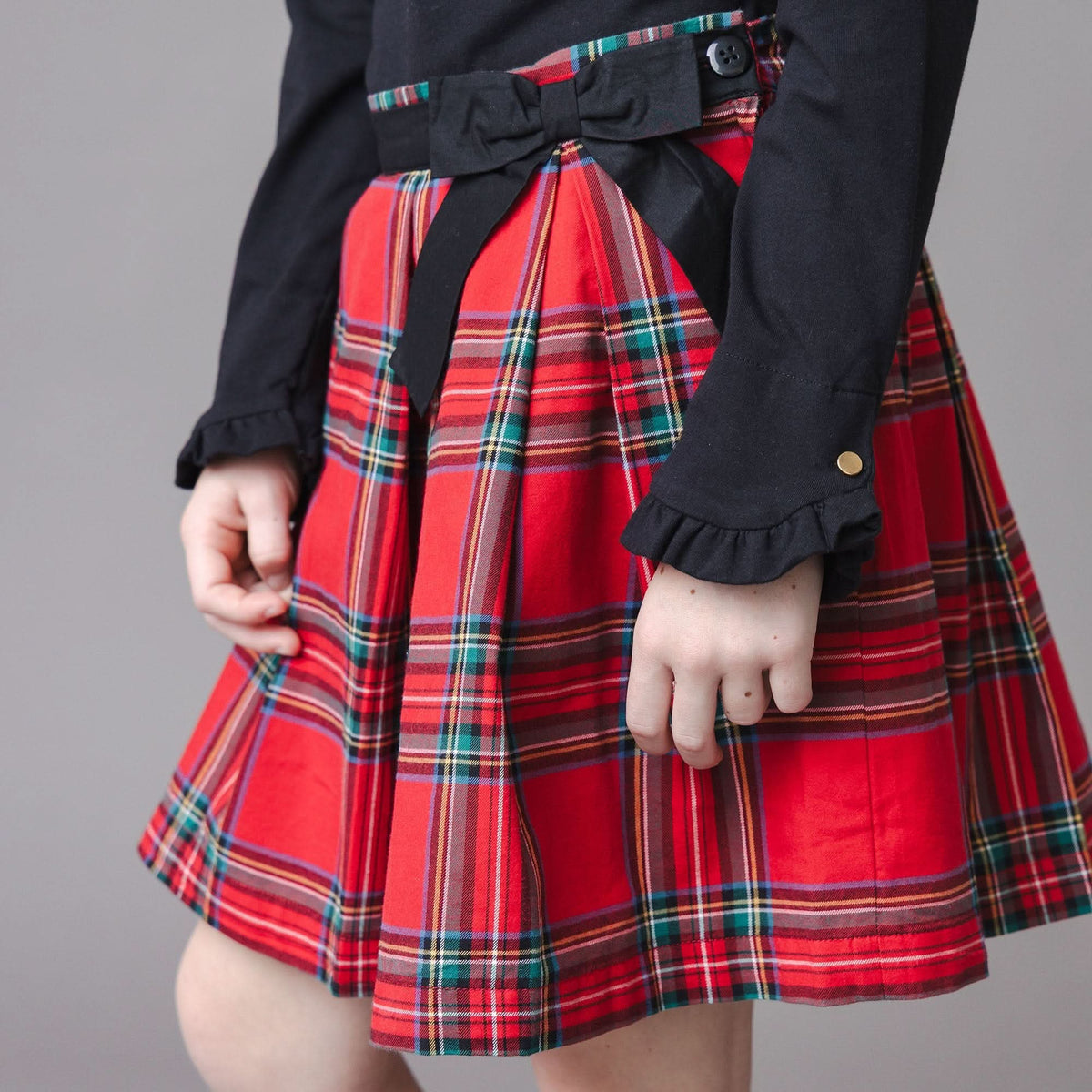 Organic Pleated Party Skirt with Bow