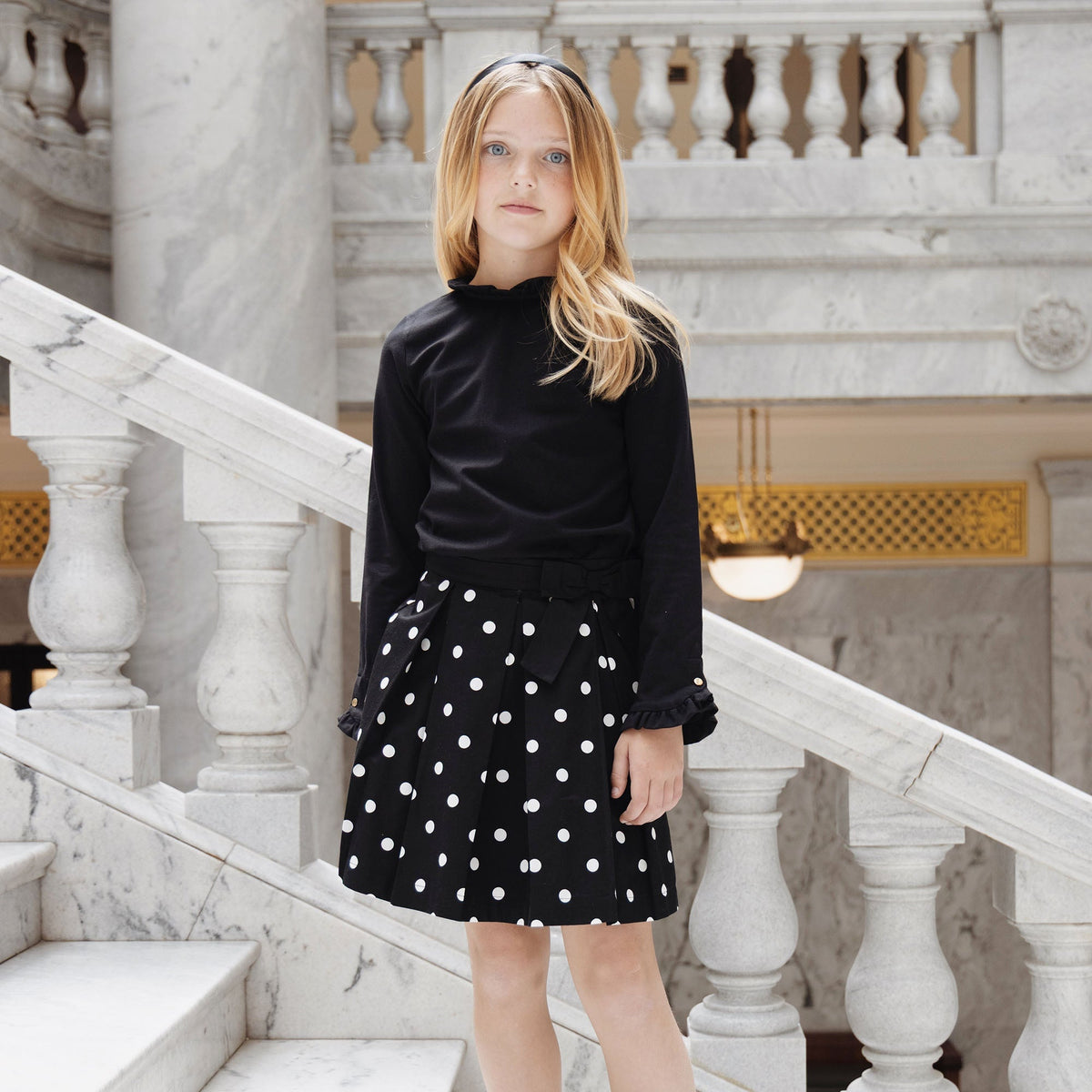 Organic Pleated Party Skirt with Bow